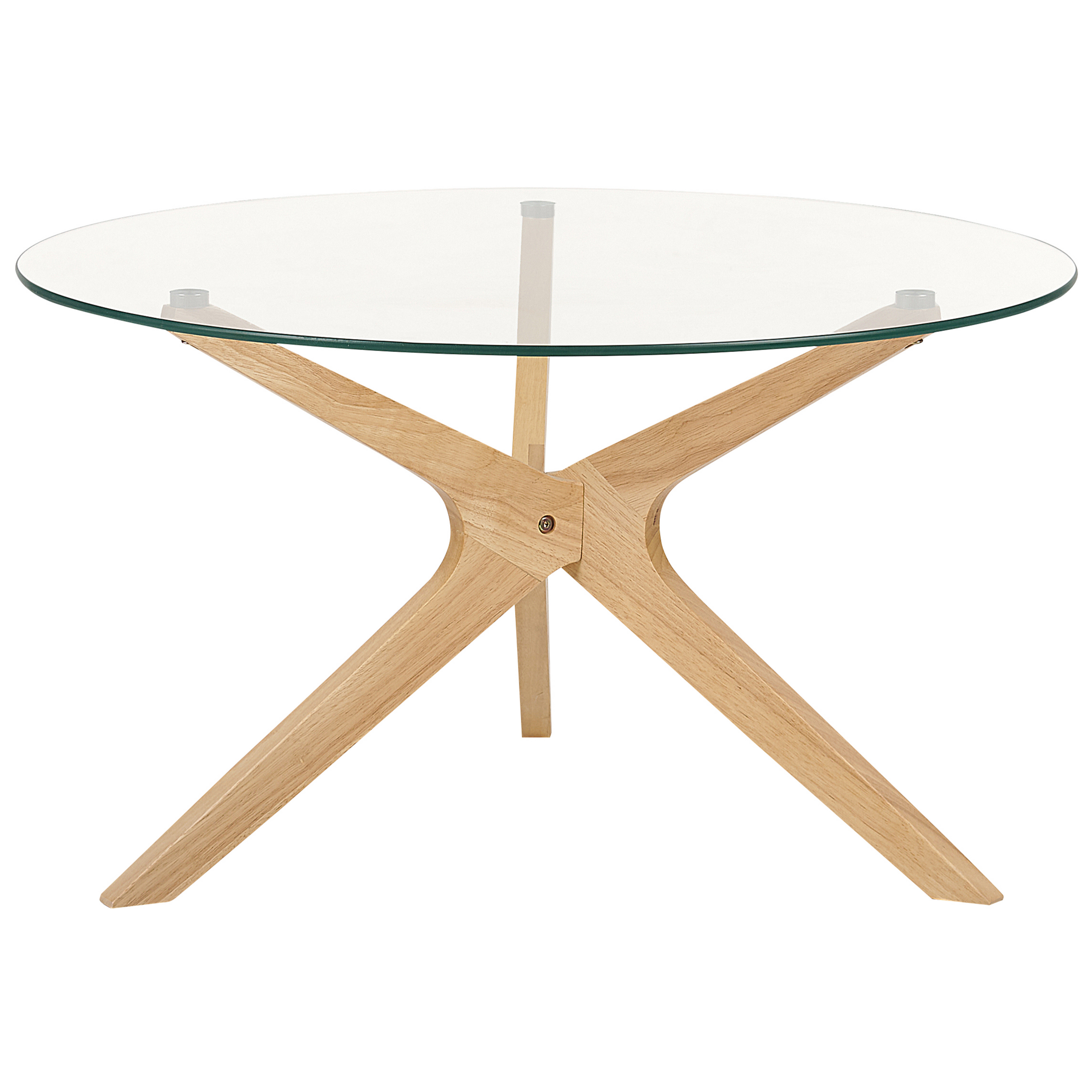 Salontafel Veiligheidsglas Gelakt Lichte houtkleur VALLEY