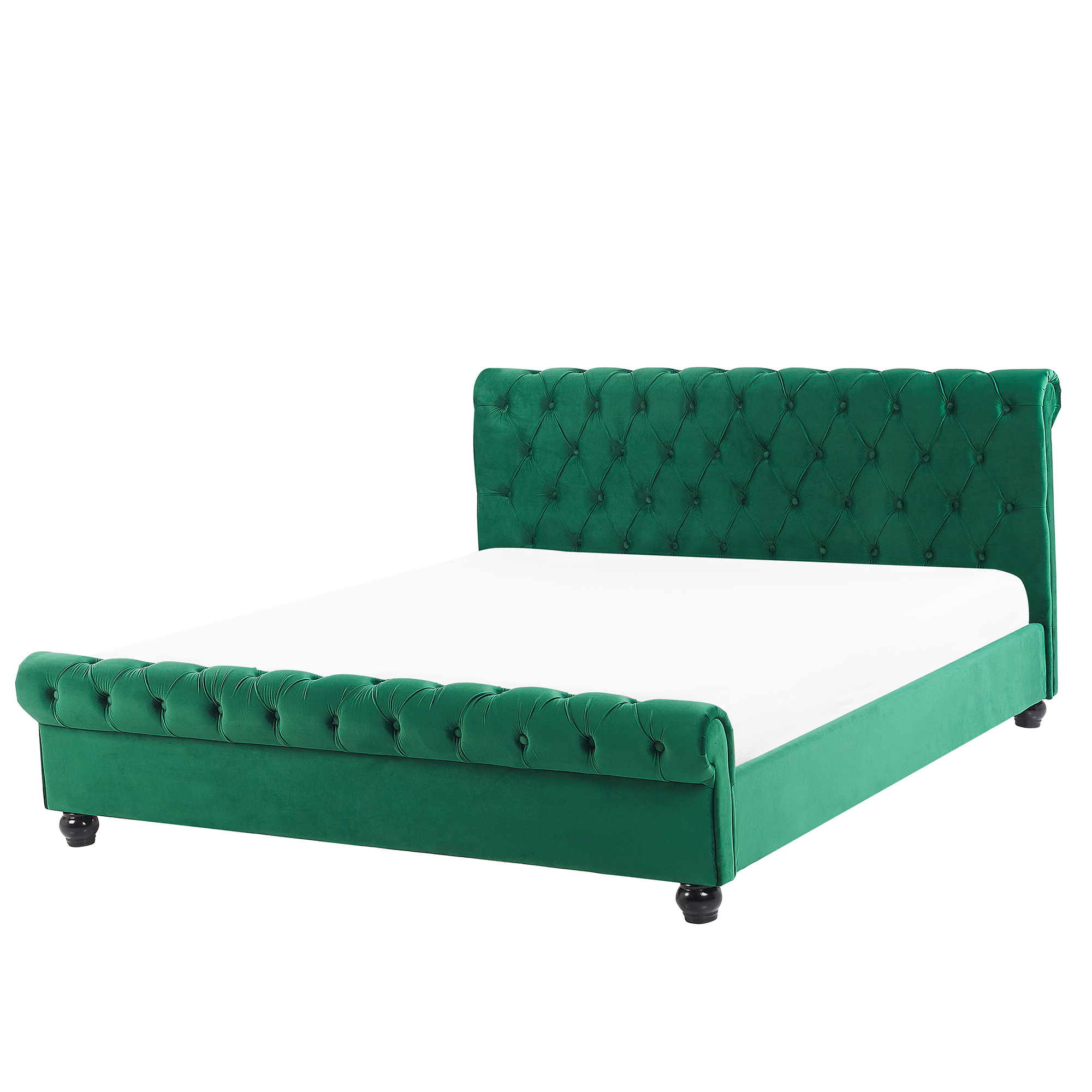 Bed fluweel groen 160 x 200 cm AVALLON