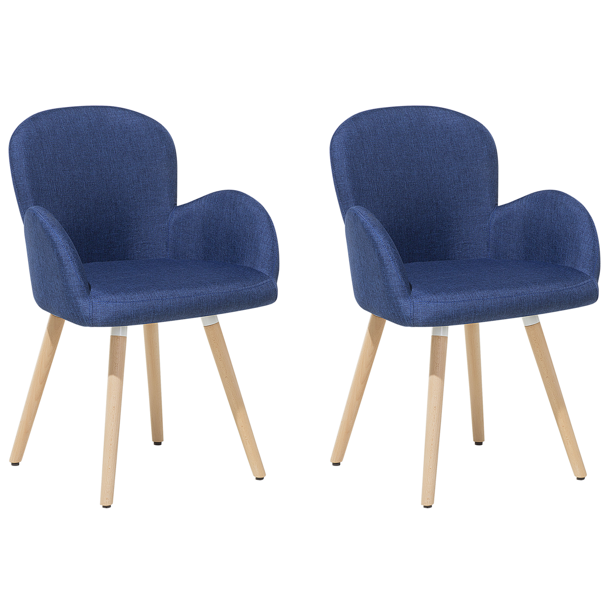 Eetkamerstoel Set van 2 Stof Marineblauw BROOKVILLE