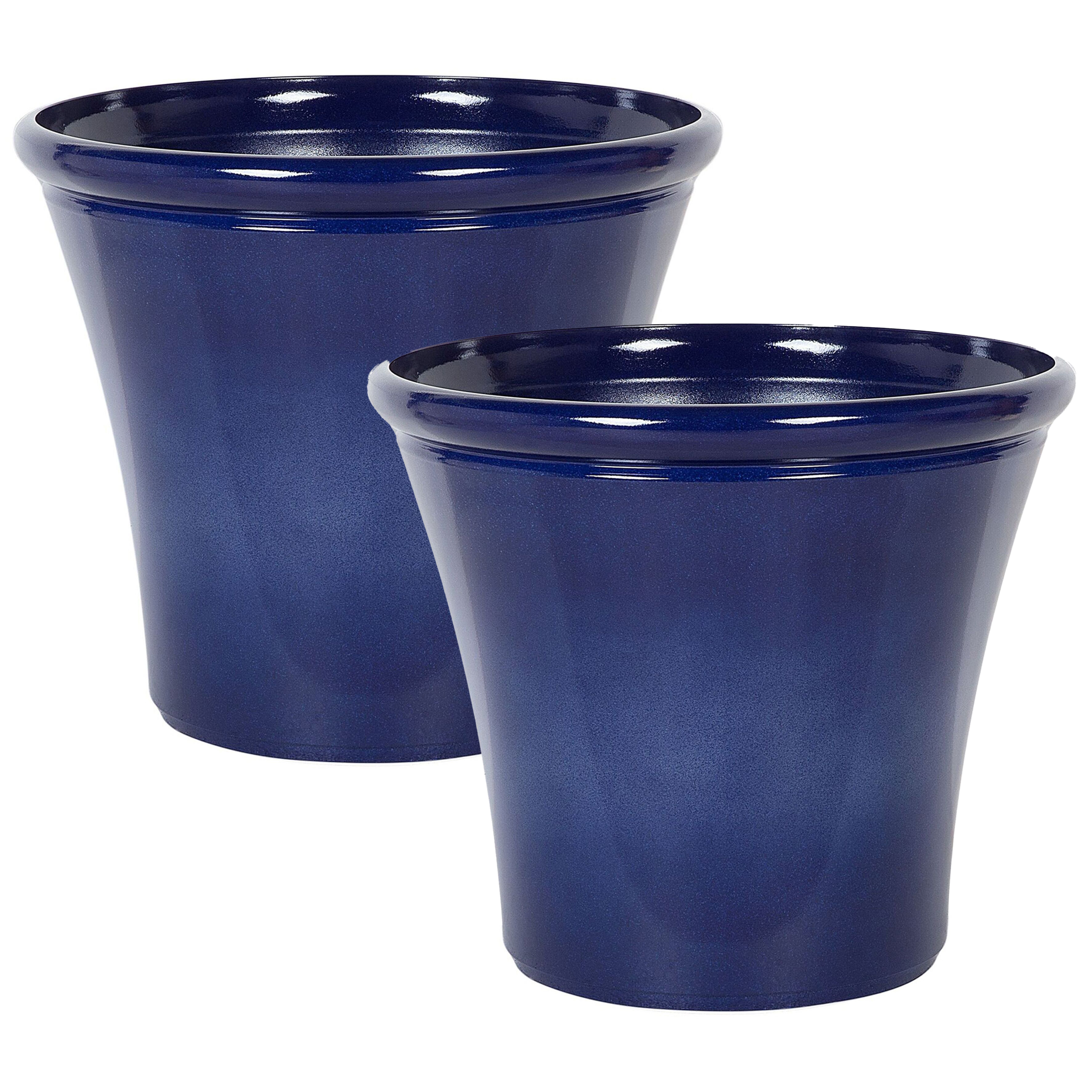 Bloempot set van 2 donkerblauw ⌀ 55 cm KOKKINO