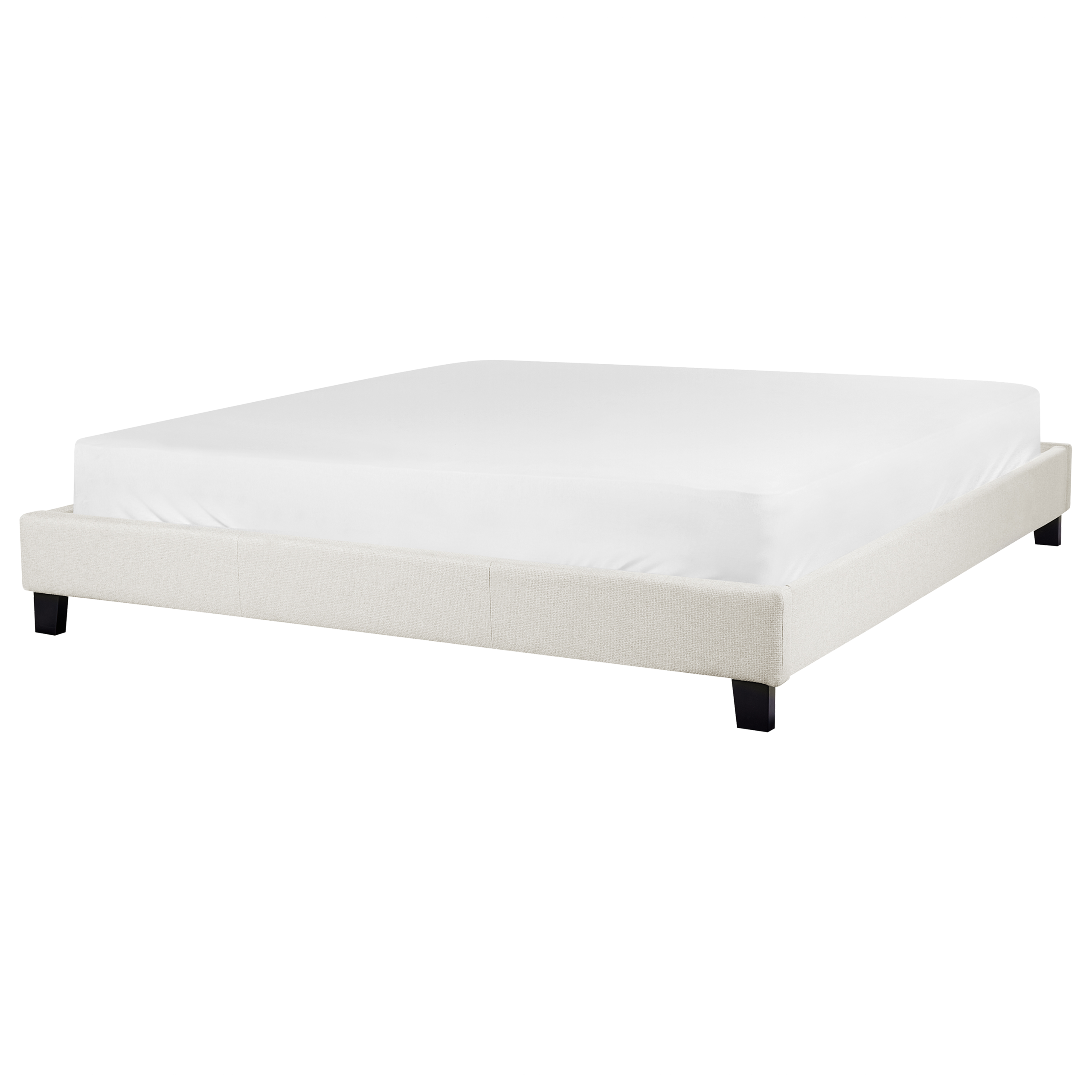 Bed stof lichtbeige 180 x 200 cm ROANNE