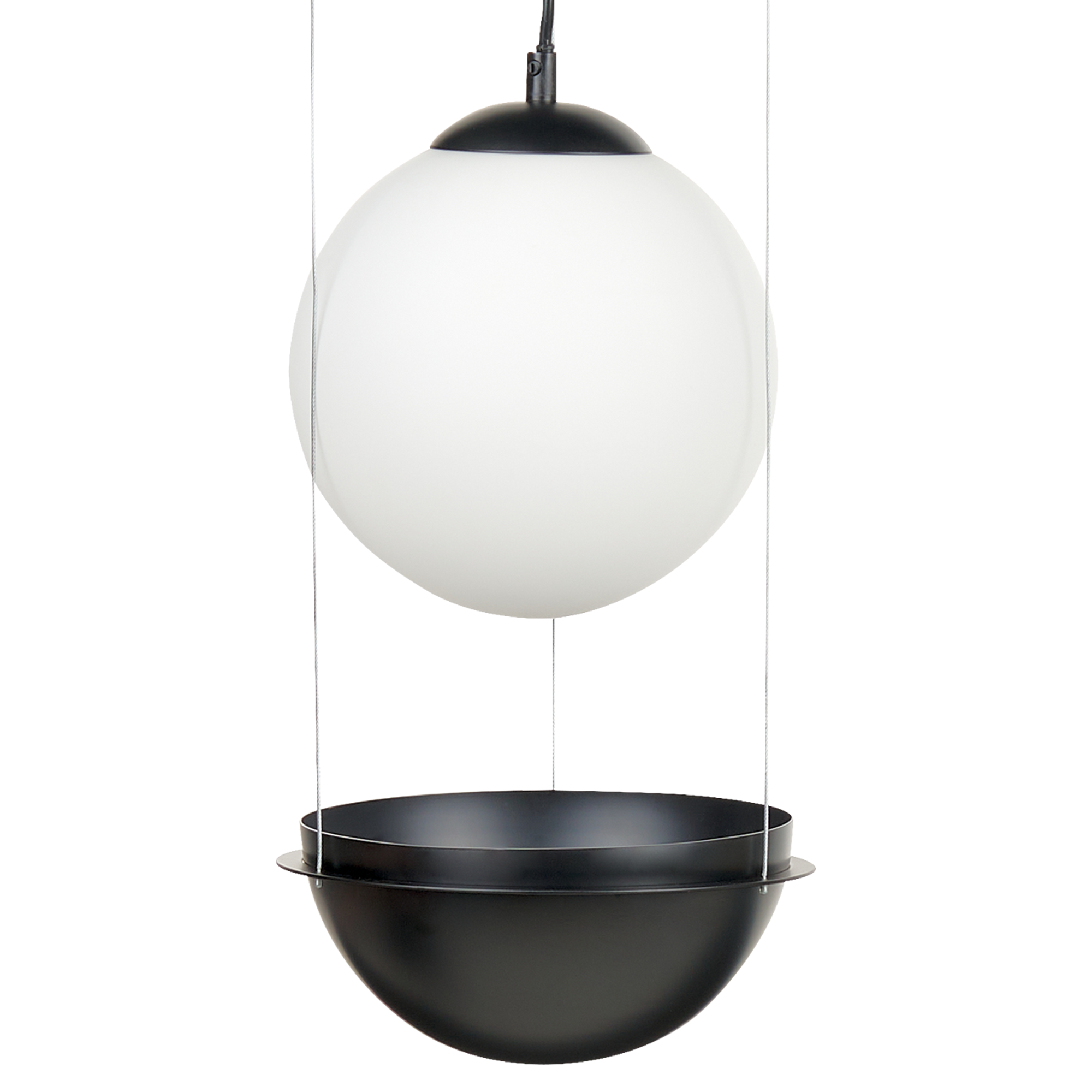 Hanglamp glas zwart TOBINS