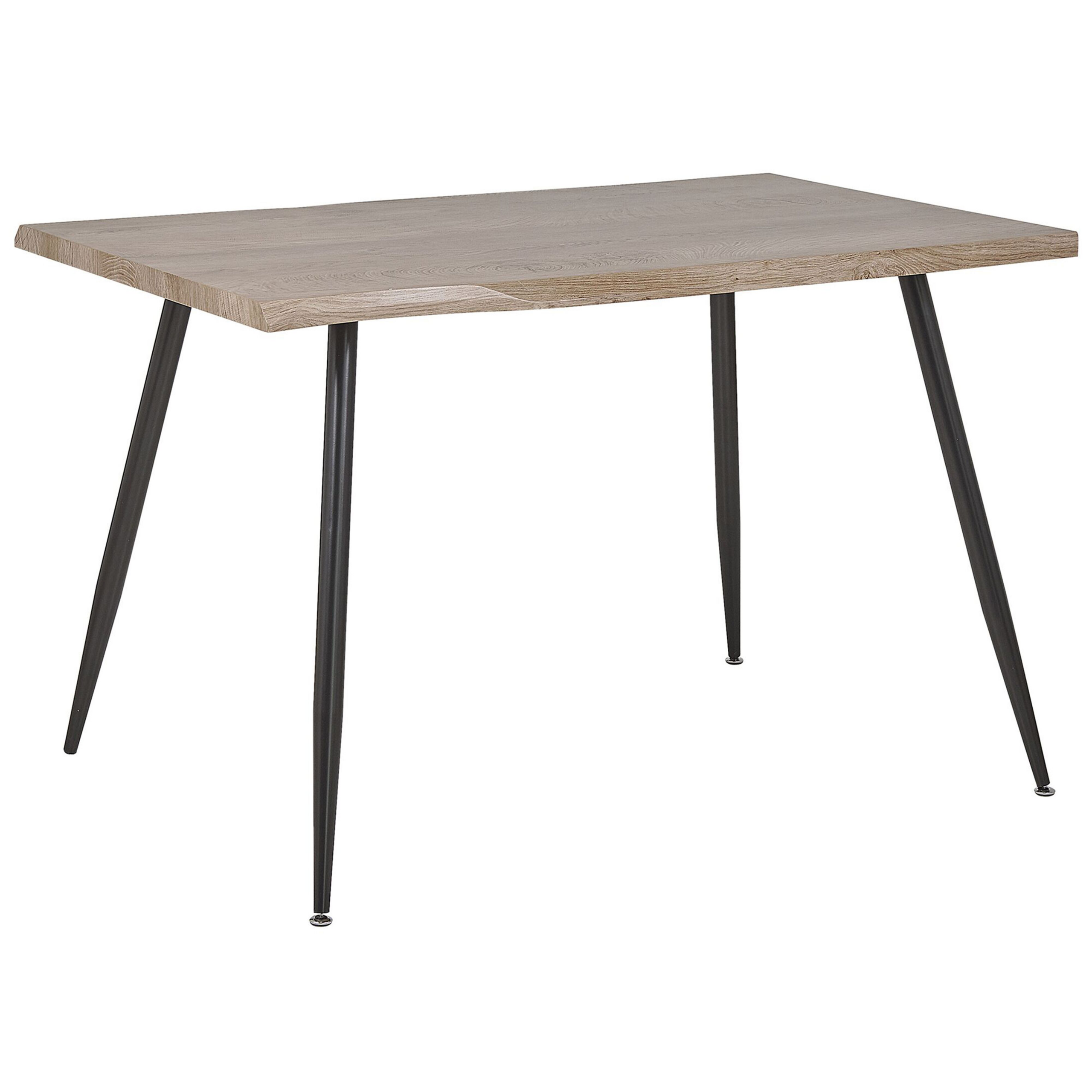Eettafel MDF lichtbruin/zwart 120 x 80 cm LUTON