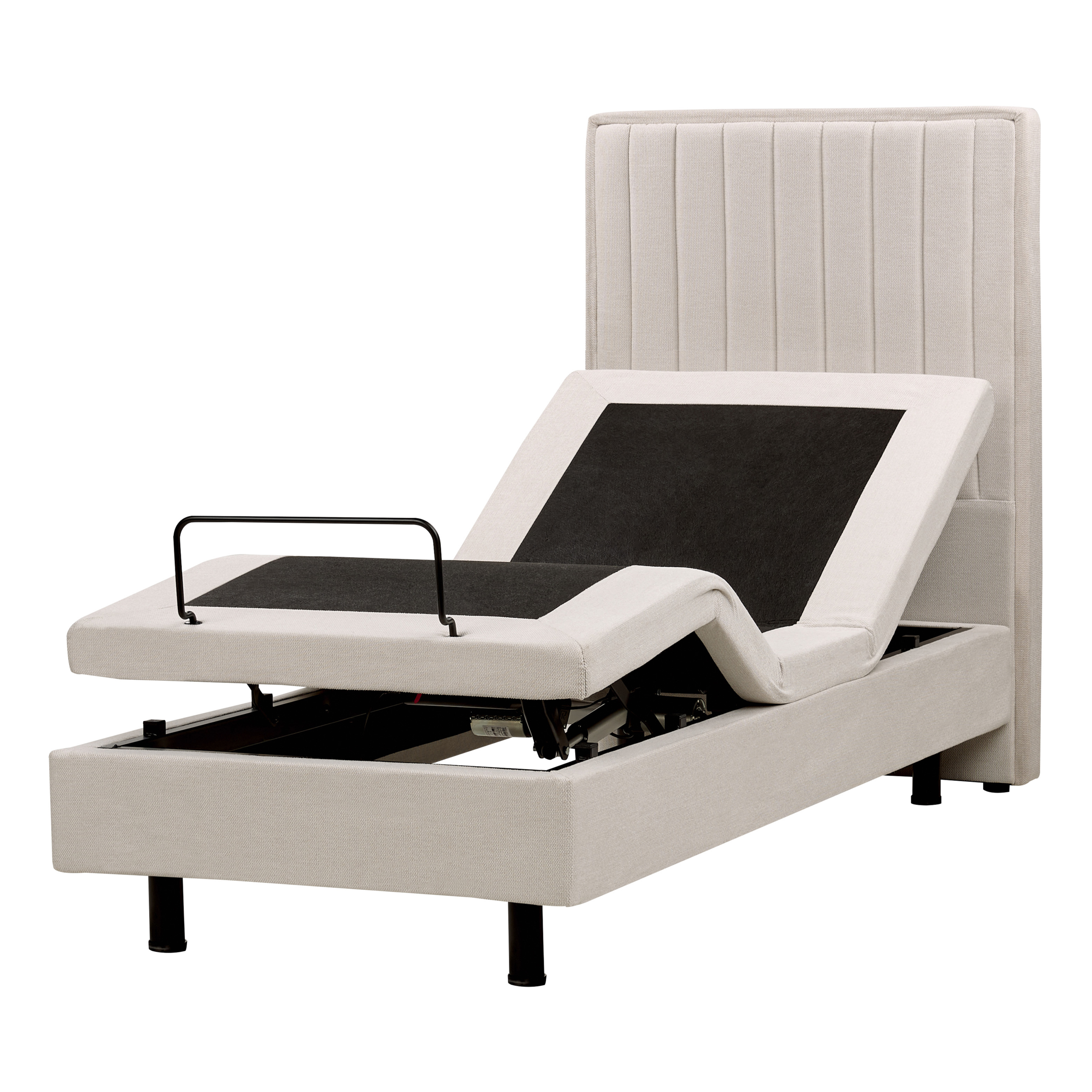 Bed verstelbaar stof beige 80 x 200 cm DUKE II