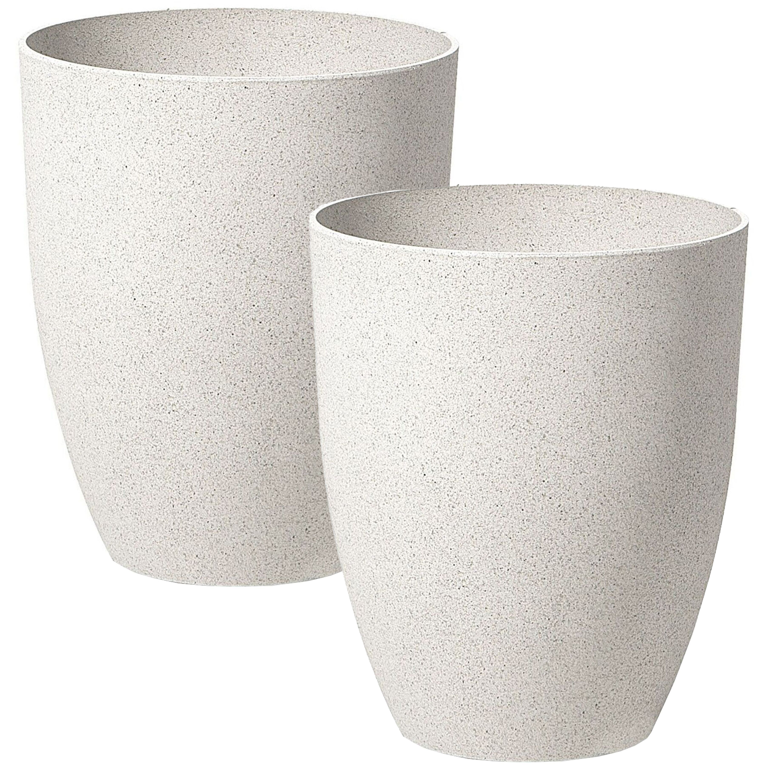 Bloempot set van 2 off-white 35x35x42 cm CROTON