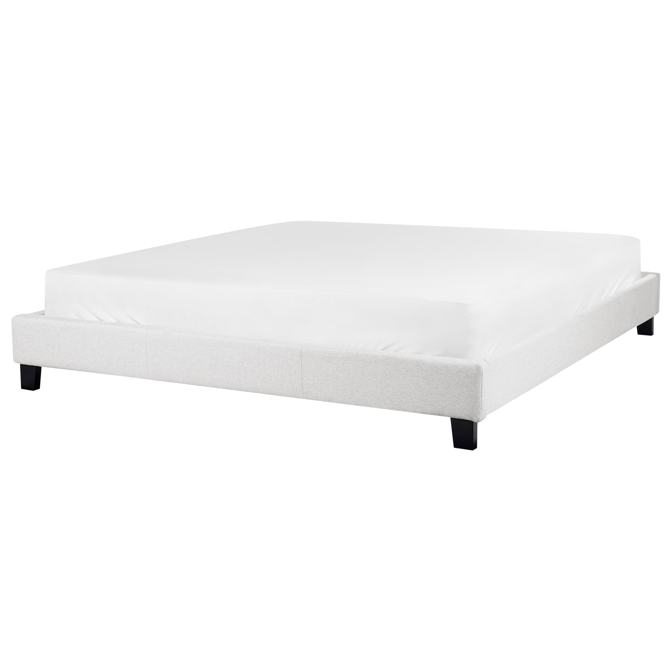 Bed stof lichtgrijs 180 x 200 cm ROANNE