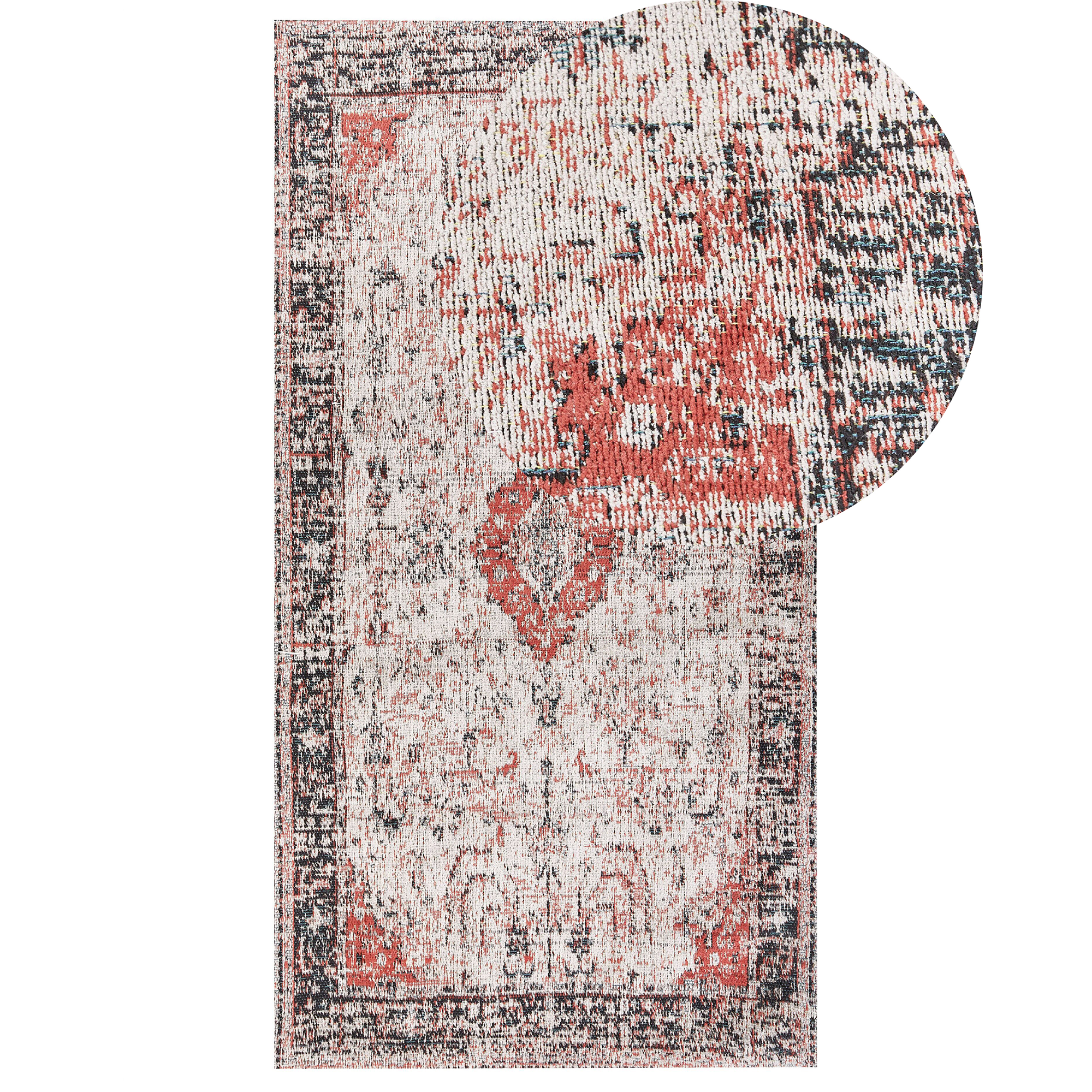 Vloerkleed katoen rood/beige 80 x 150 cm ATTERA