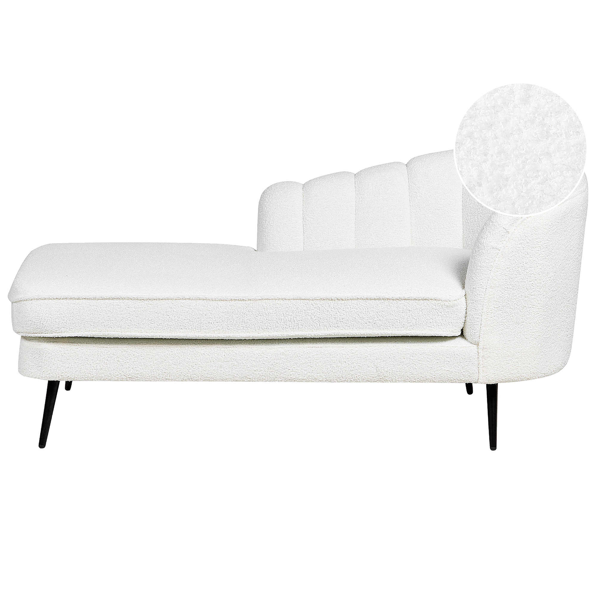 Chaise longue bouclé off-white rechtszijdig ALLIER