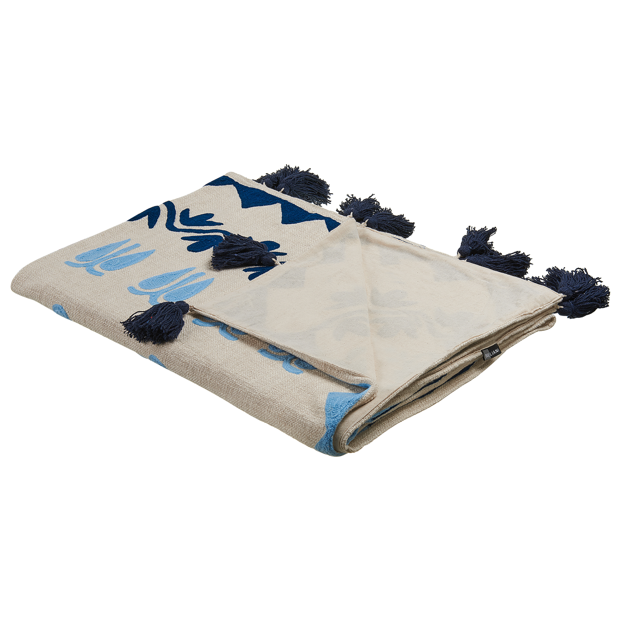 Deken beige/blauw 130 x 180 cm BHIND