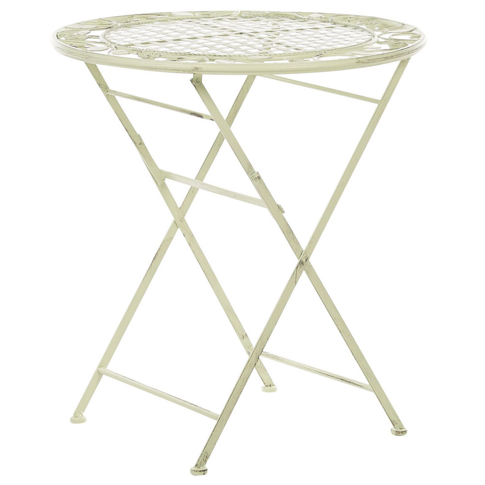 Tavolino da Giardino Bistro Pieghevole ø 70 cm in Metallo di colore Verde Chiaro esterno