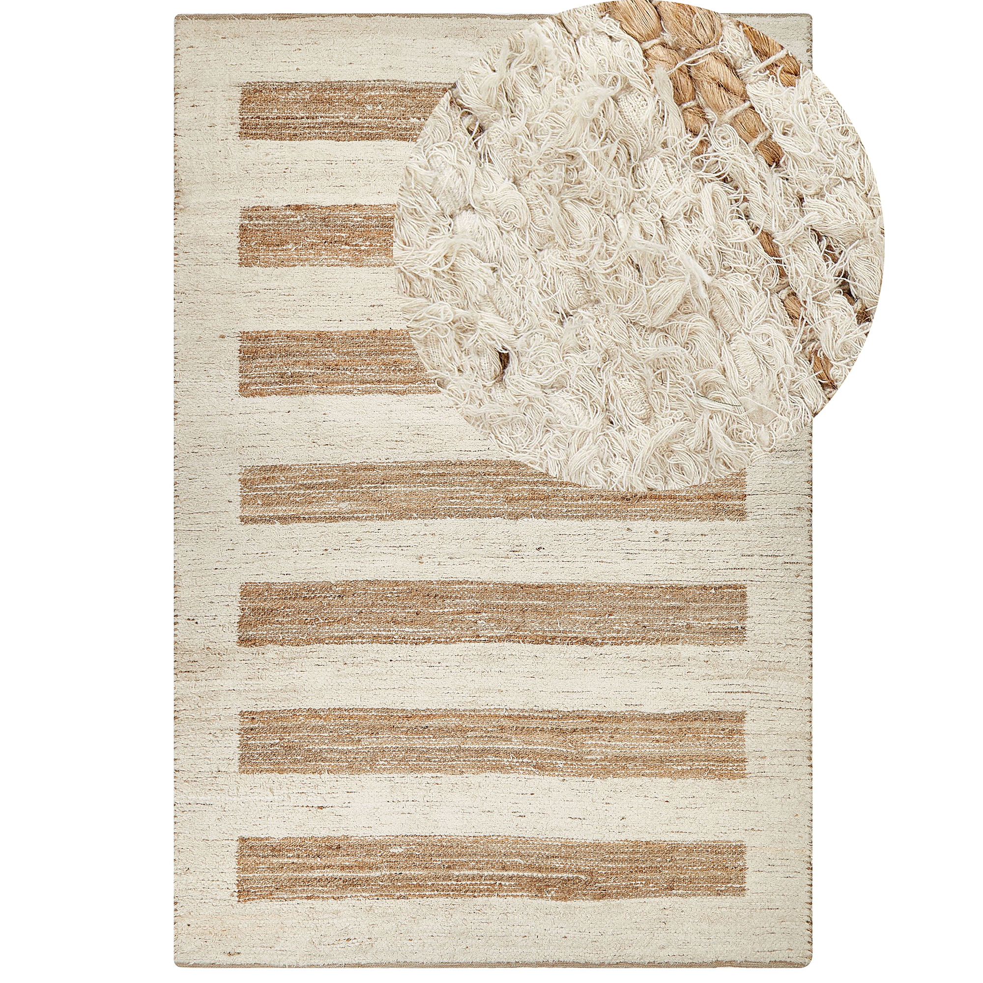 Vloerkleed jute beige 200 x 300 cm ZIARAT