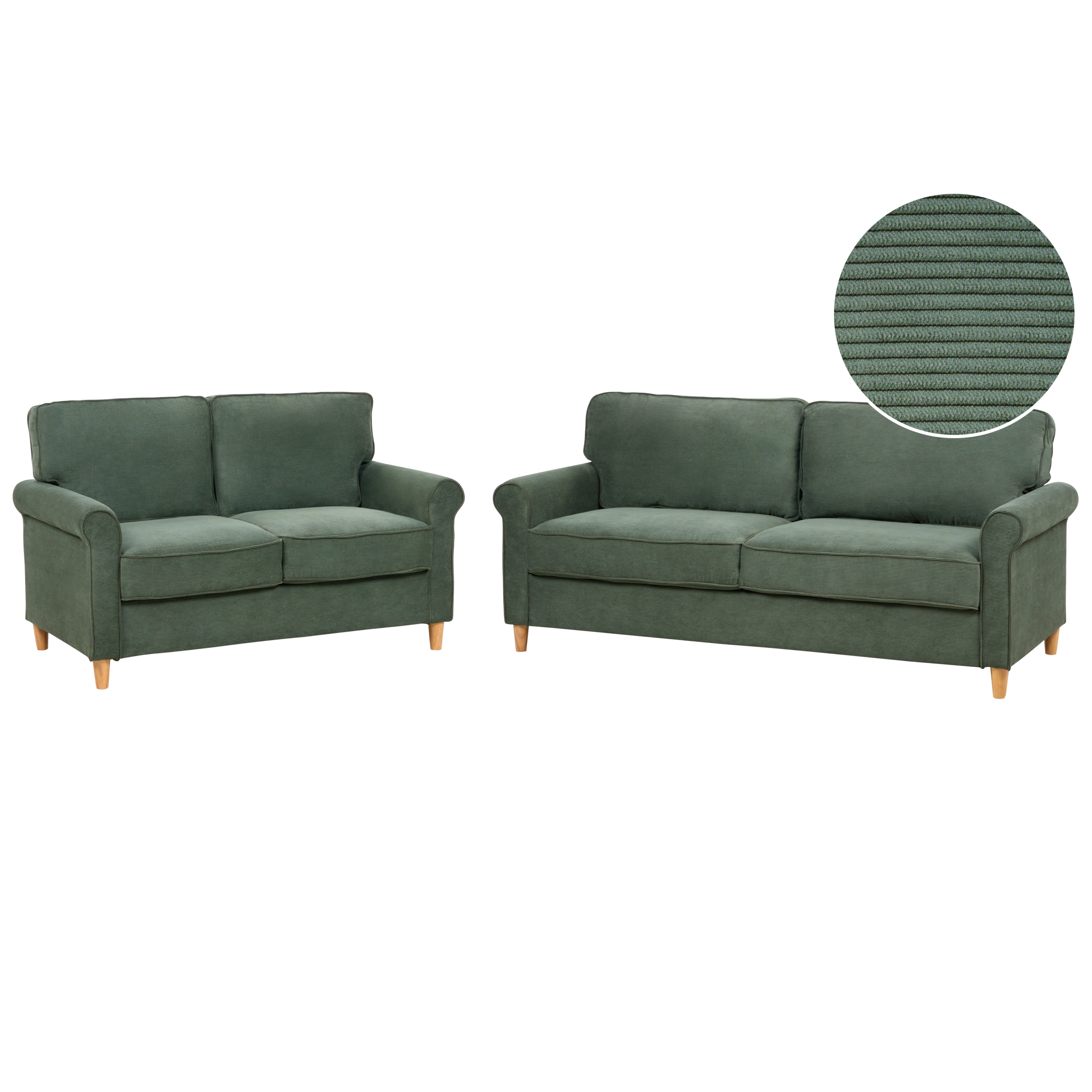 Bankenset corduroy donkergroen RONNEBY