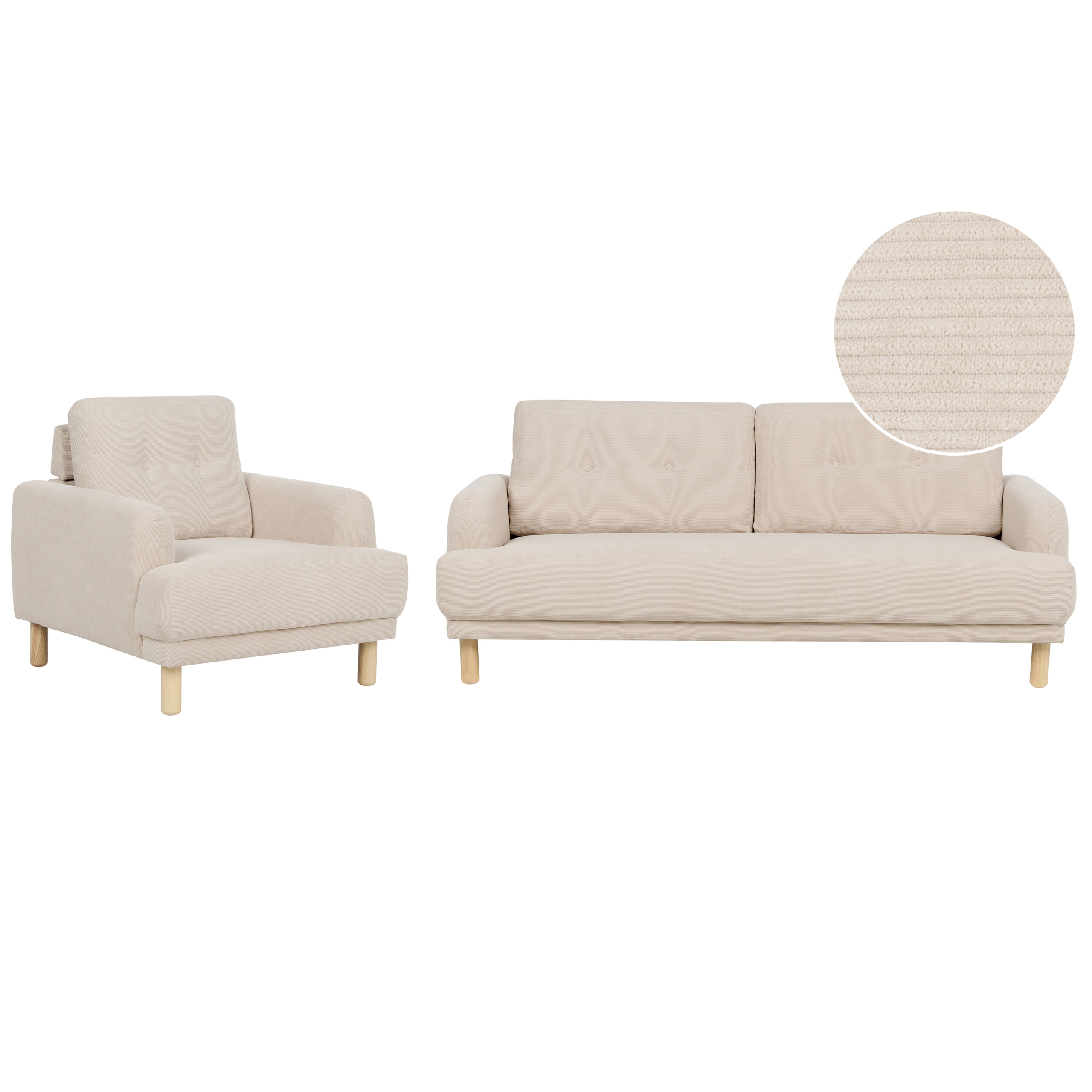 Bankenset corduroy beige TUVE