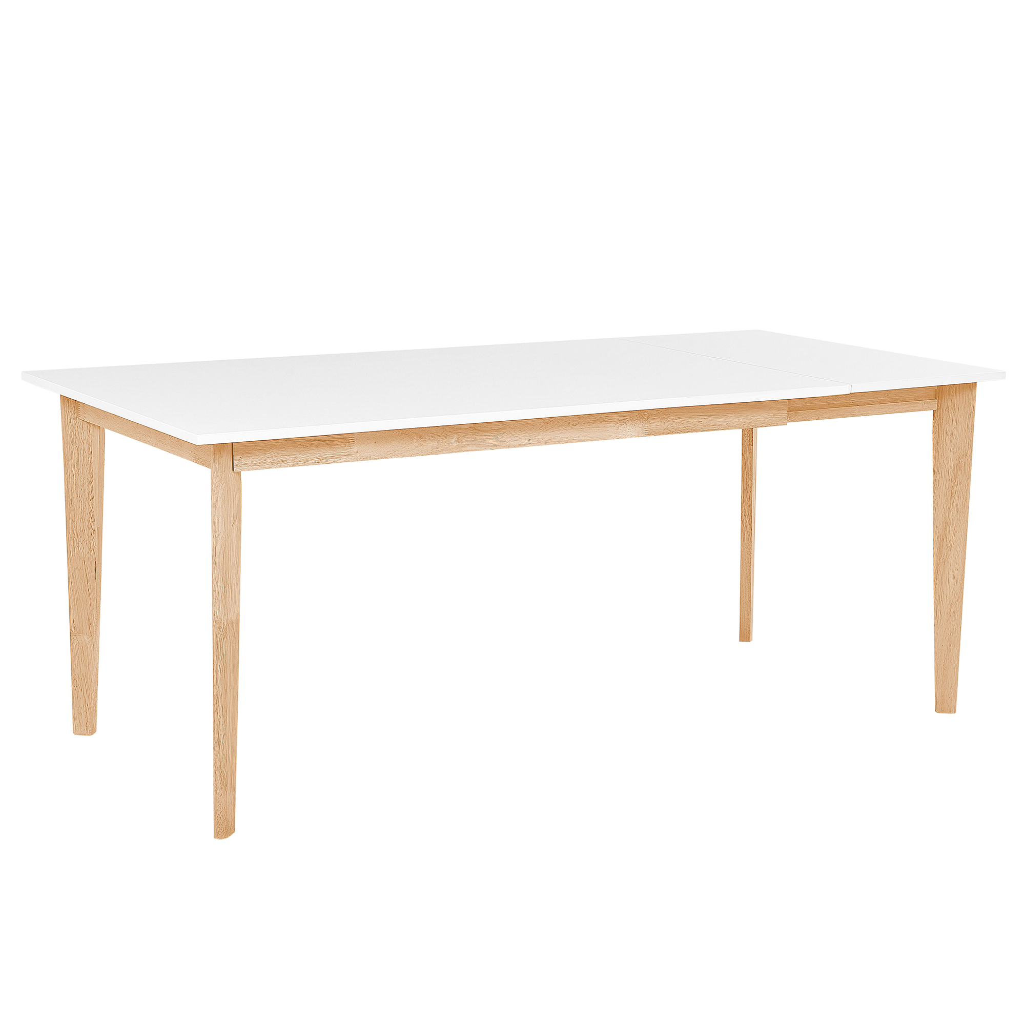 Eettafel uitschuifbaar MDF wit/lichtbruin 140 / 180 x 90 cm SOLA