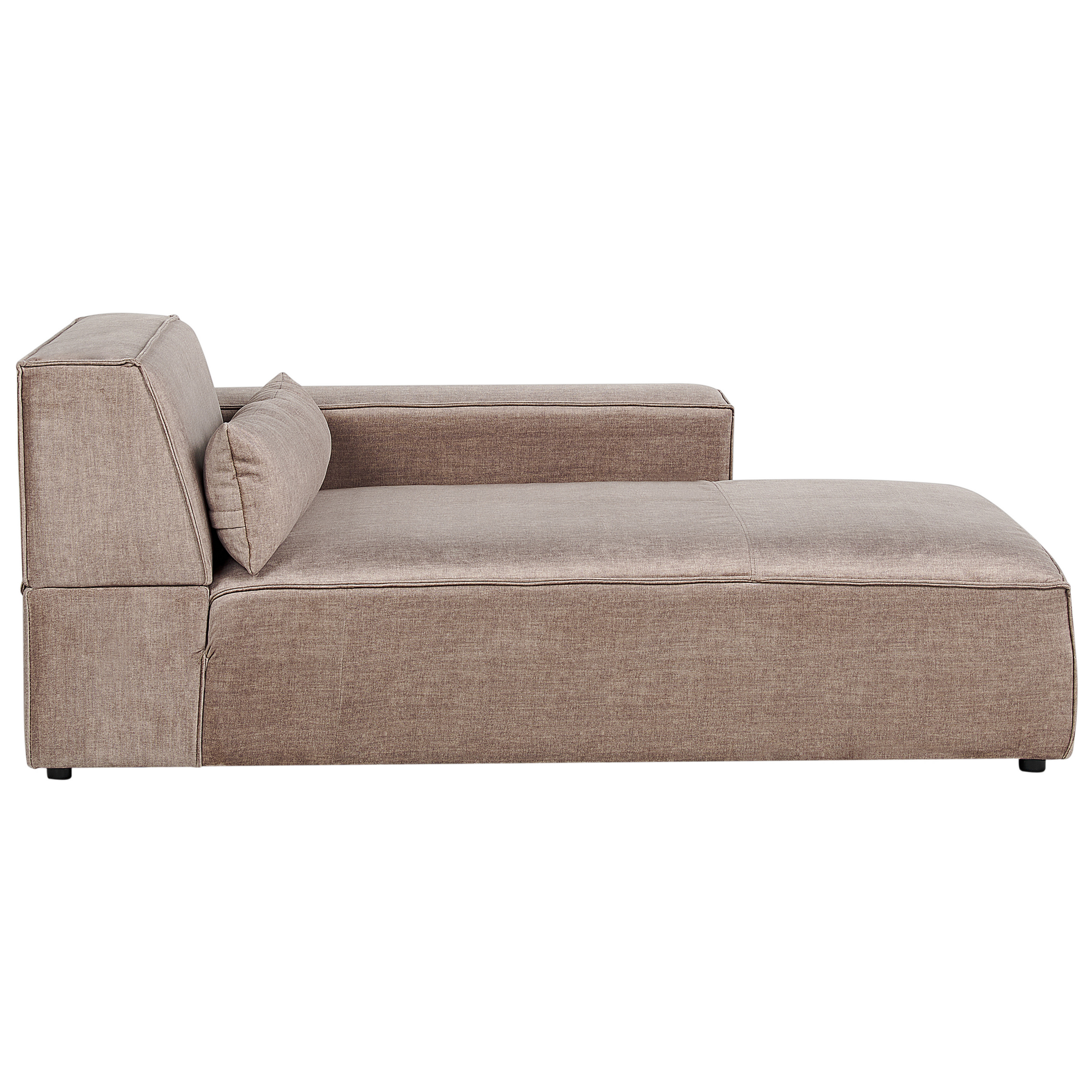 Chaise longue stof bruin linkszijdig HELLNAR