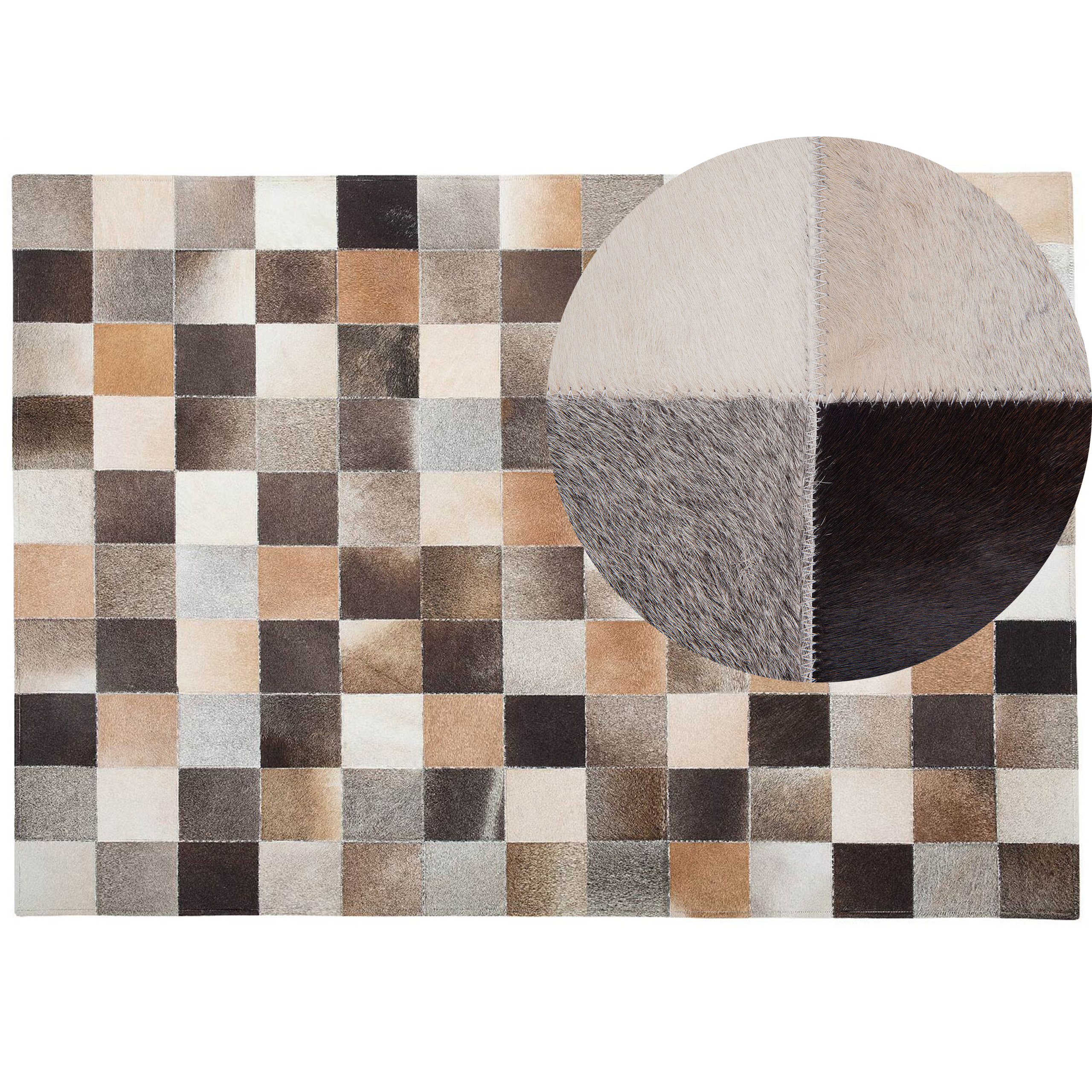 Vloerkleed patchwork beige/grijs 160 x 230 cm SOKE