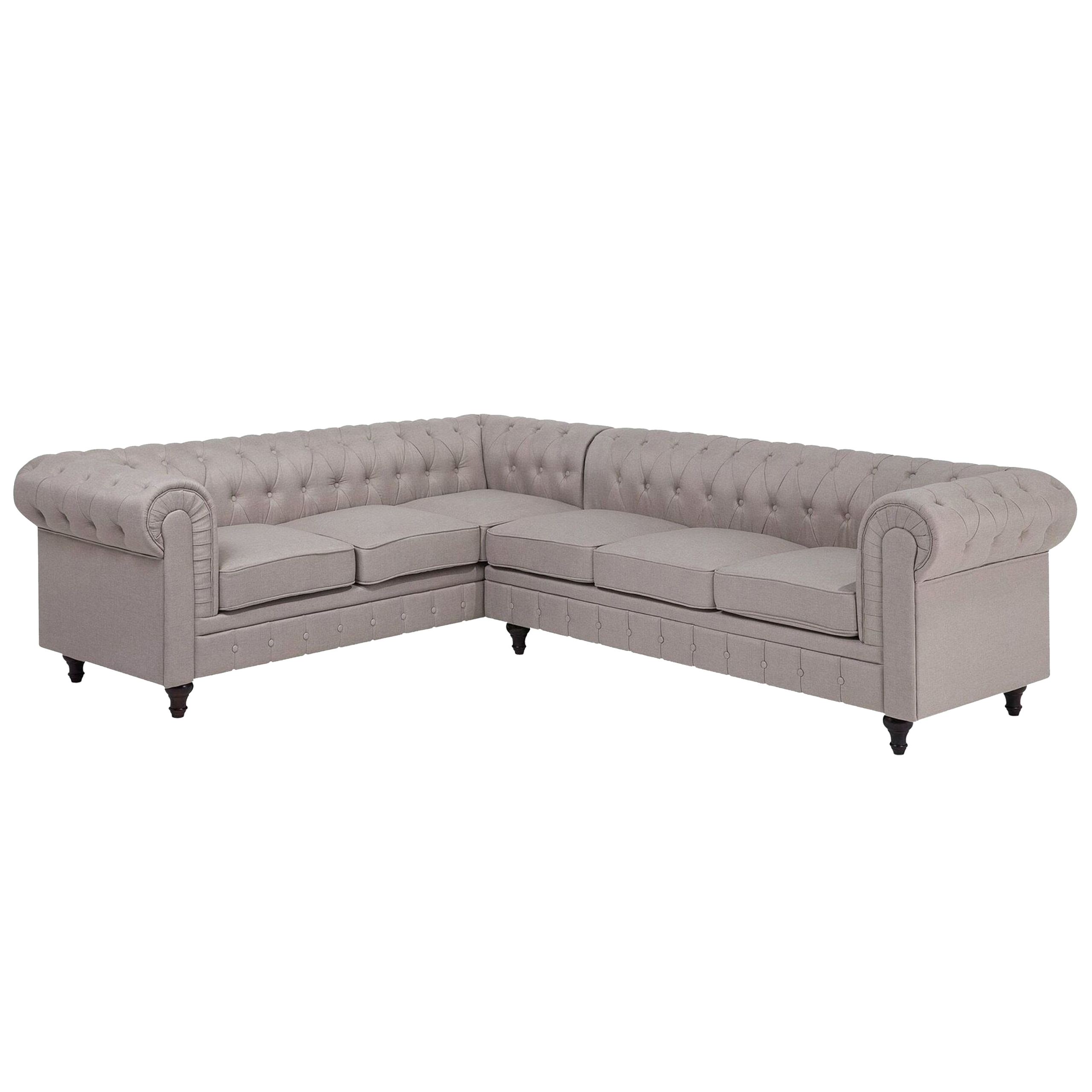 Hoekbank stof beige rechtszijdig CHESTERFIELD