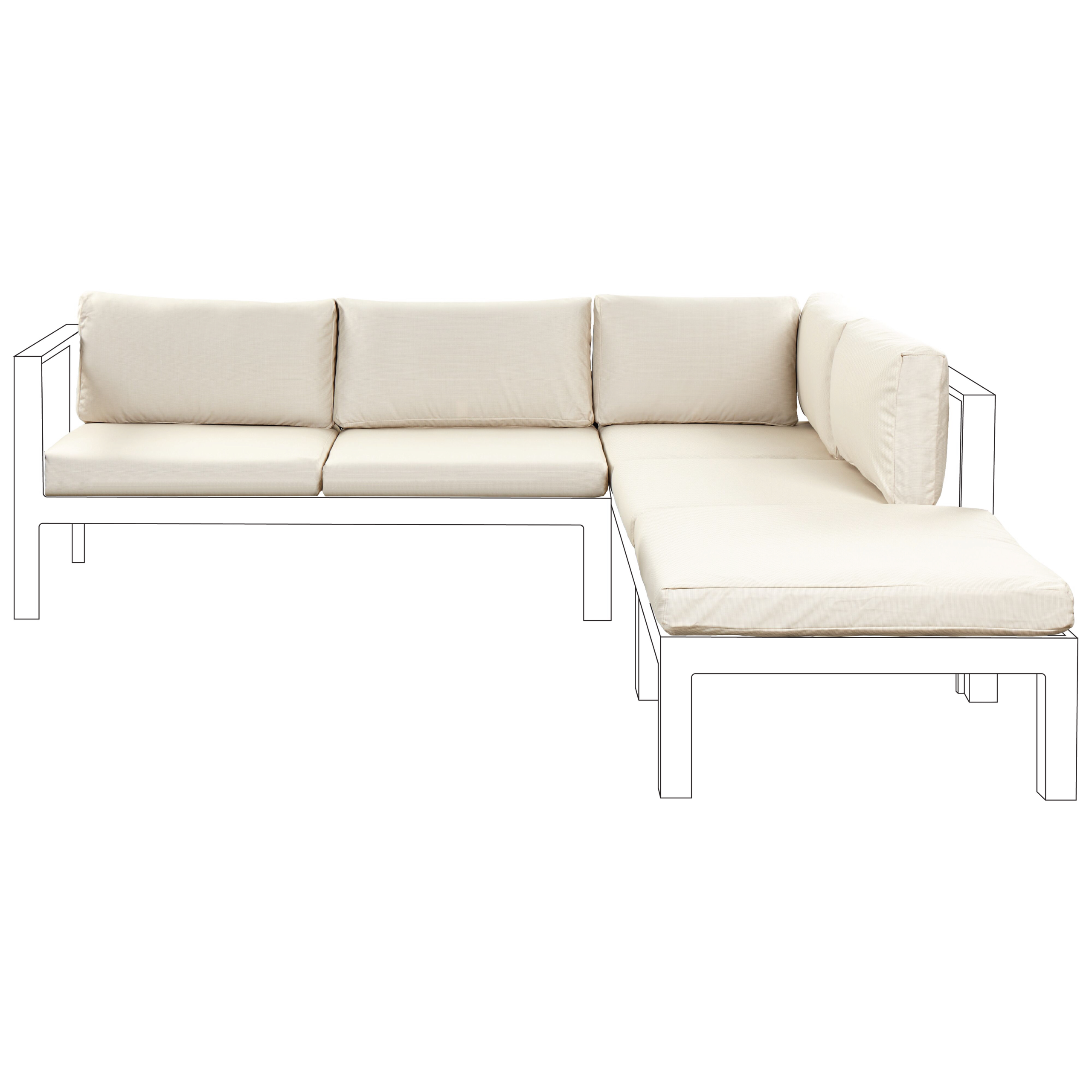 Kussenhoes set voor buiten beige MESSINA