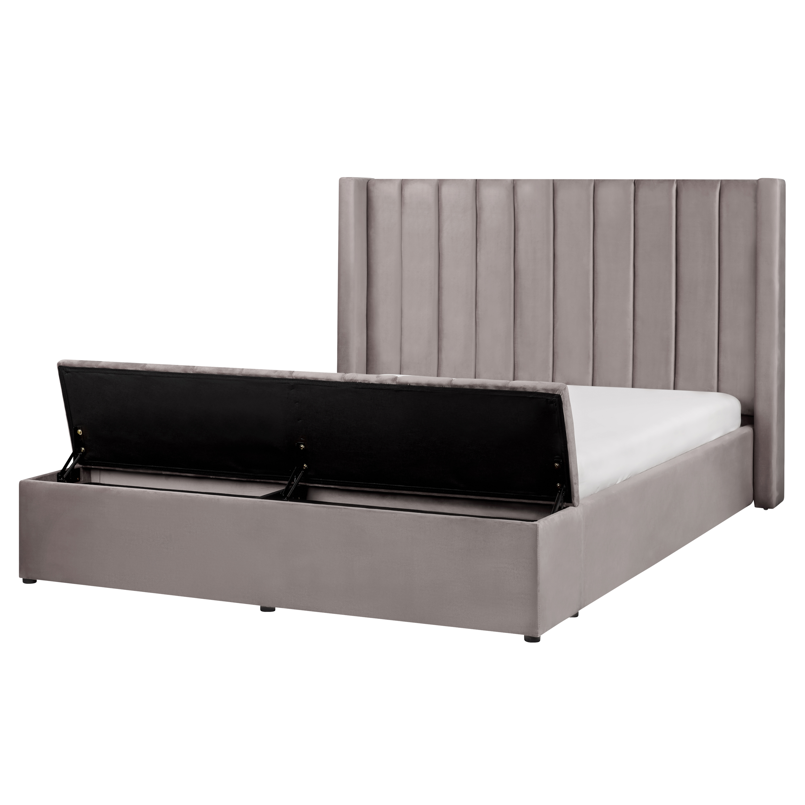 Waterbed met opbergruimte fluweel grijs 160 x 200 cm NOYERS