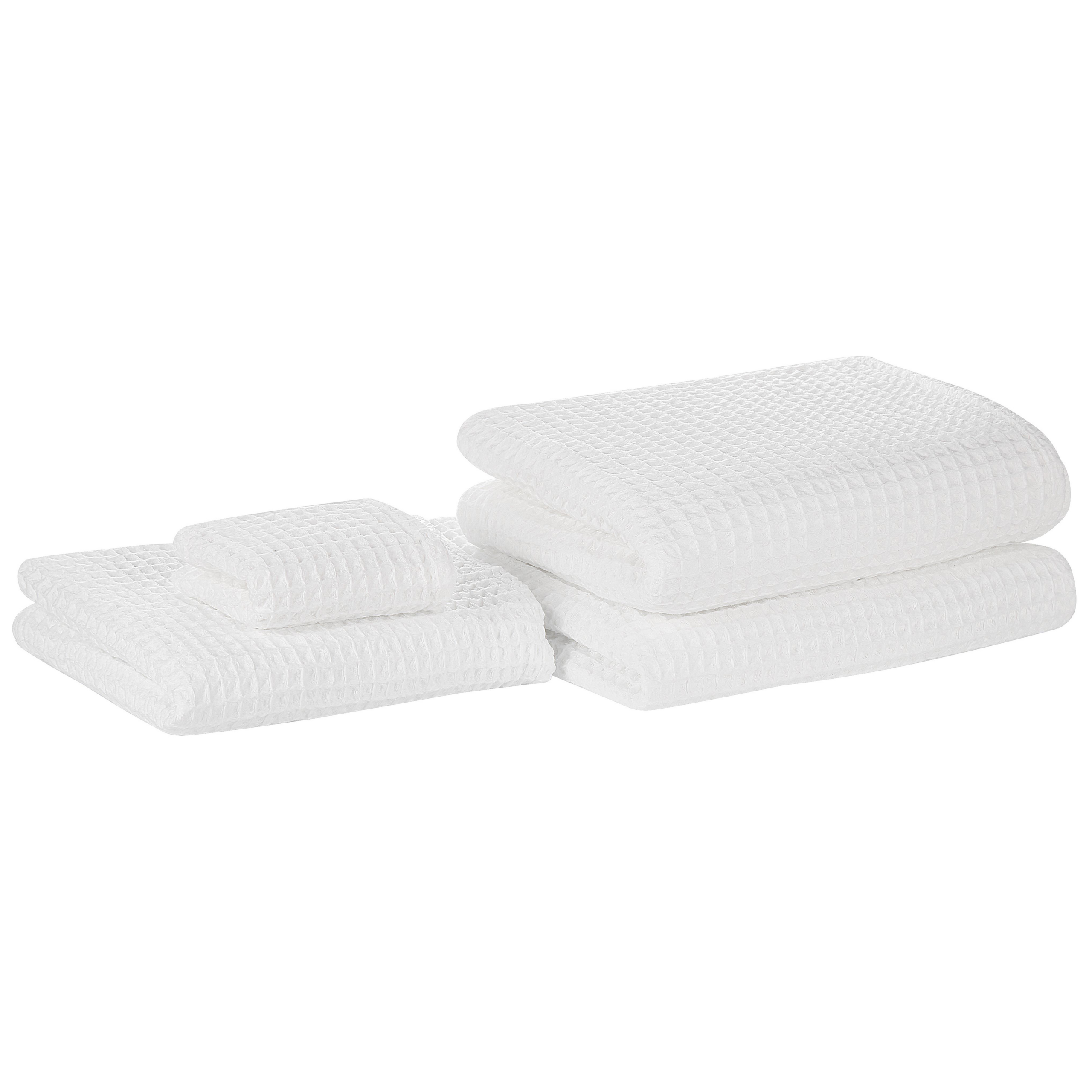 Handdoek set van 4 katoen wit AREORA