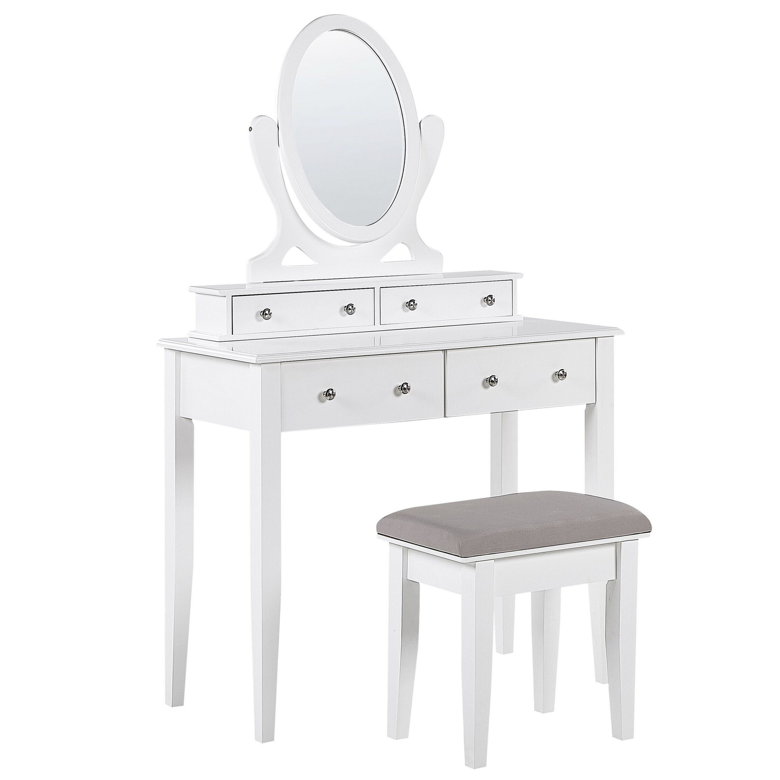 Kaptafel met kruk wit LUNE