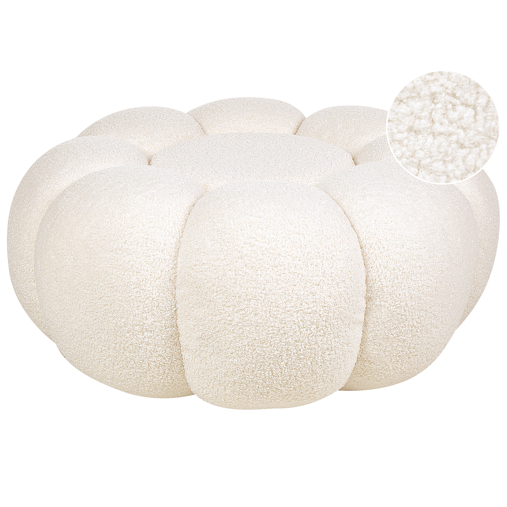Poef bouclé wit BEAUFORT