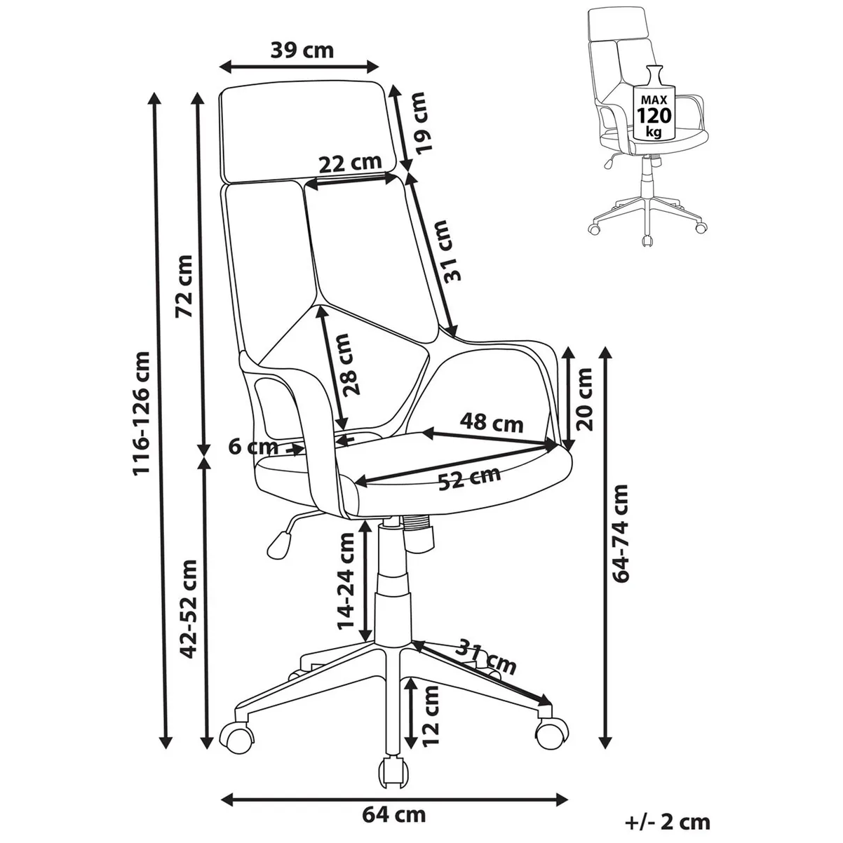 Scaun ergonomic DELIGHT Albastru [3]