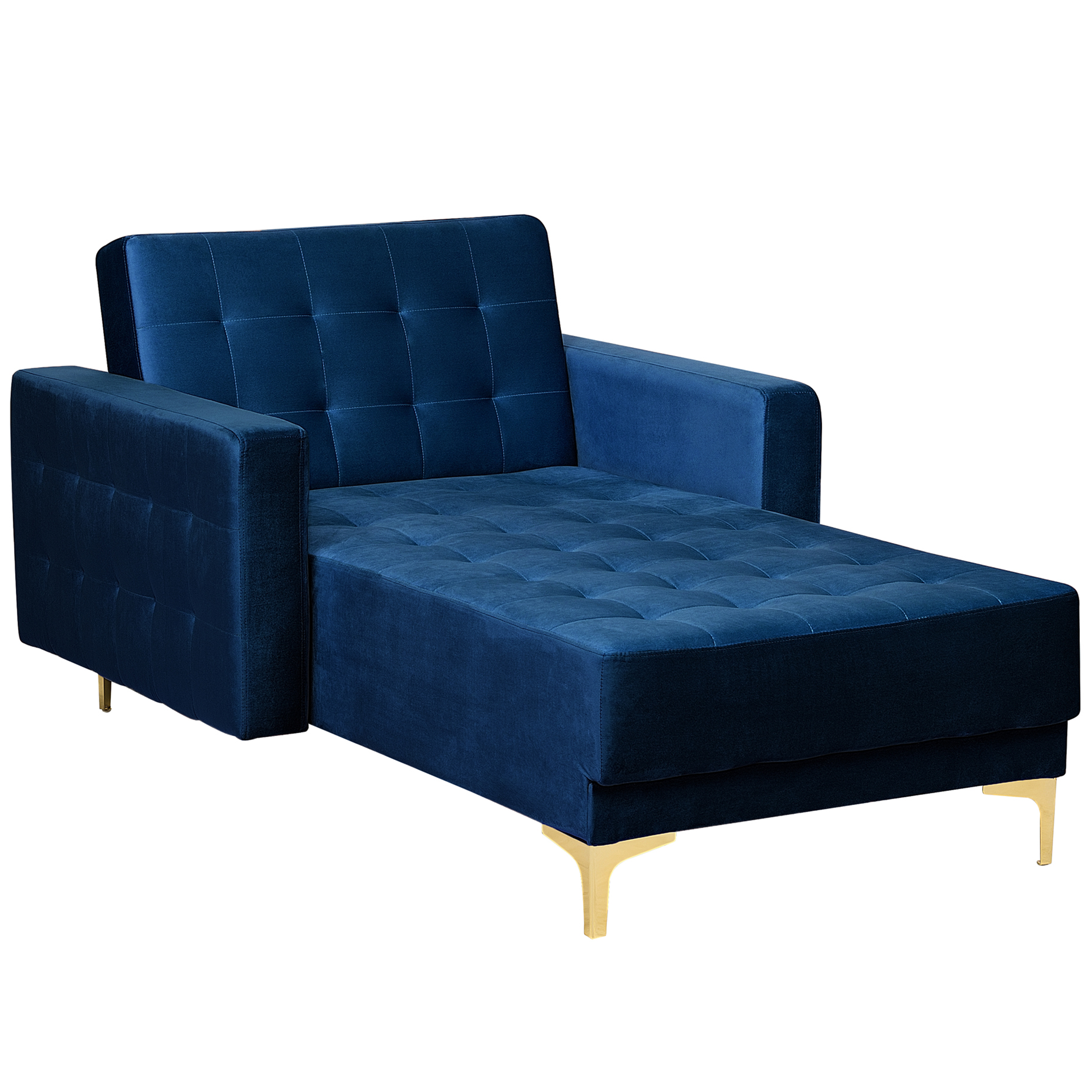 Chaise longue fluweel marineblauw ABERDEEN