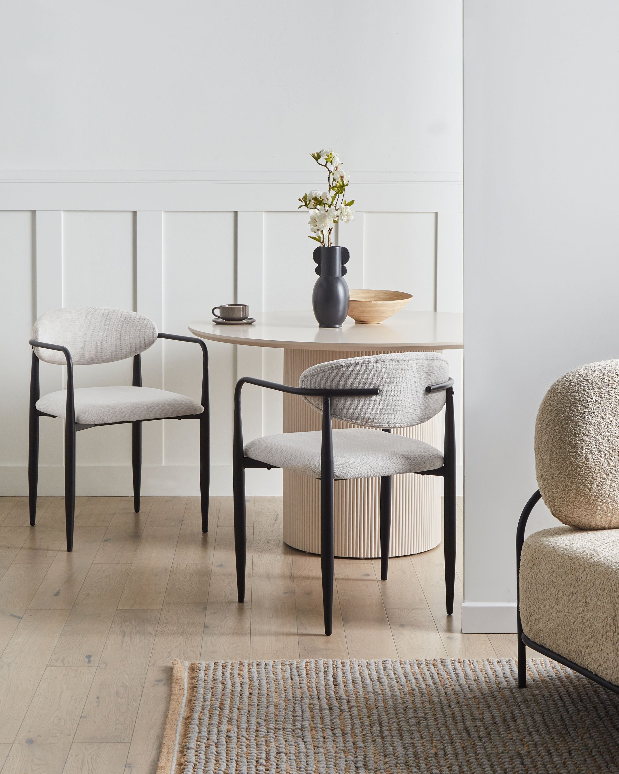 Scaun dining - Set de 2 scaune dining TANEVIK  Alb-murdar