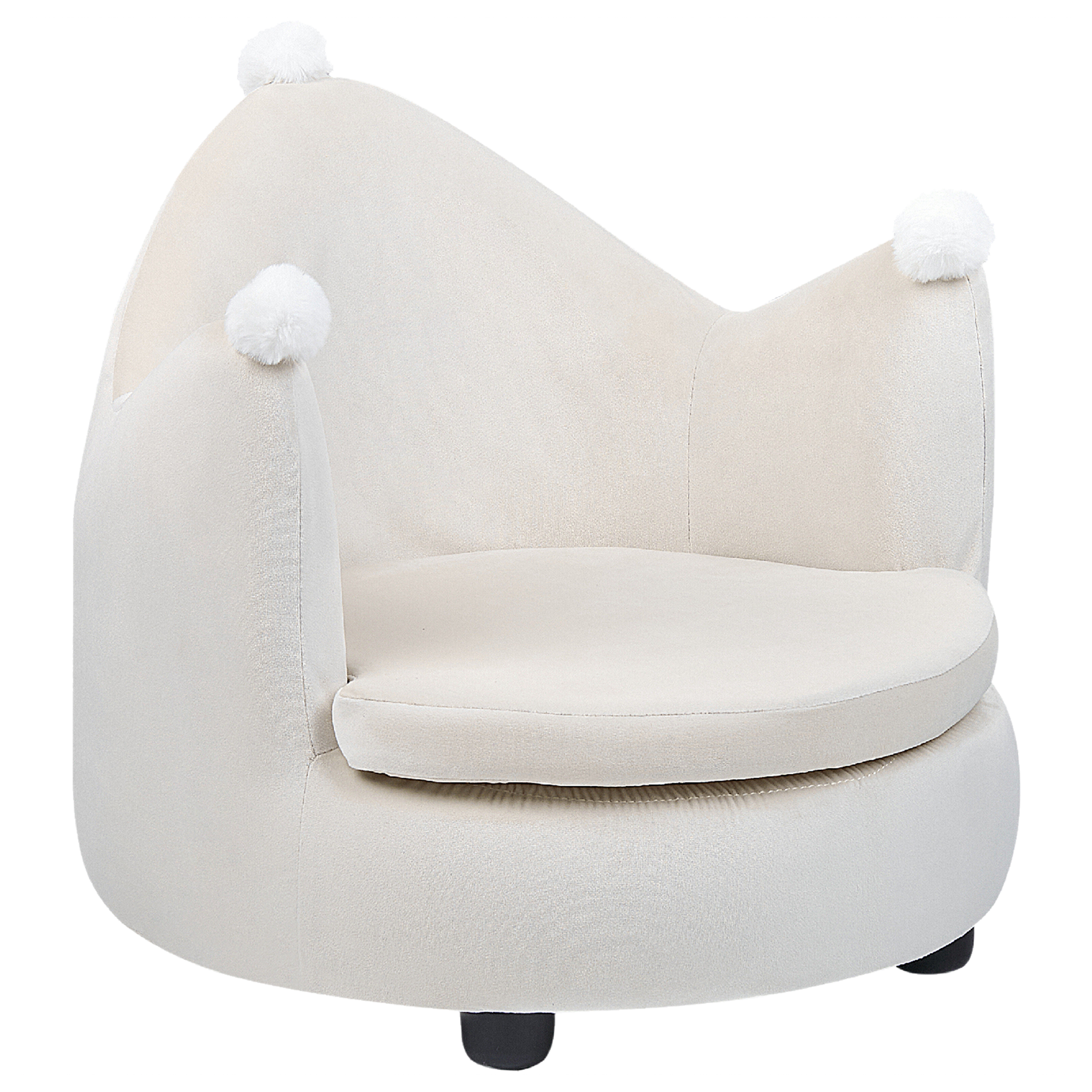 Kinderstoel Fluweel Lichtbeige VEGA