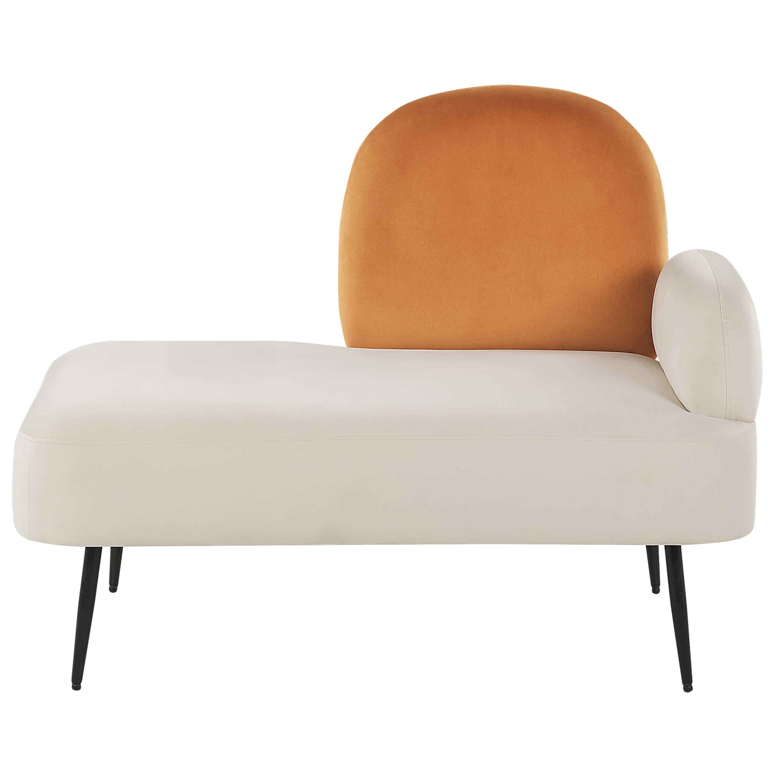 Chaise longue fluweel wit rechtszijdig ARCEY