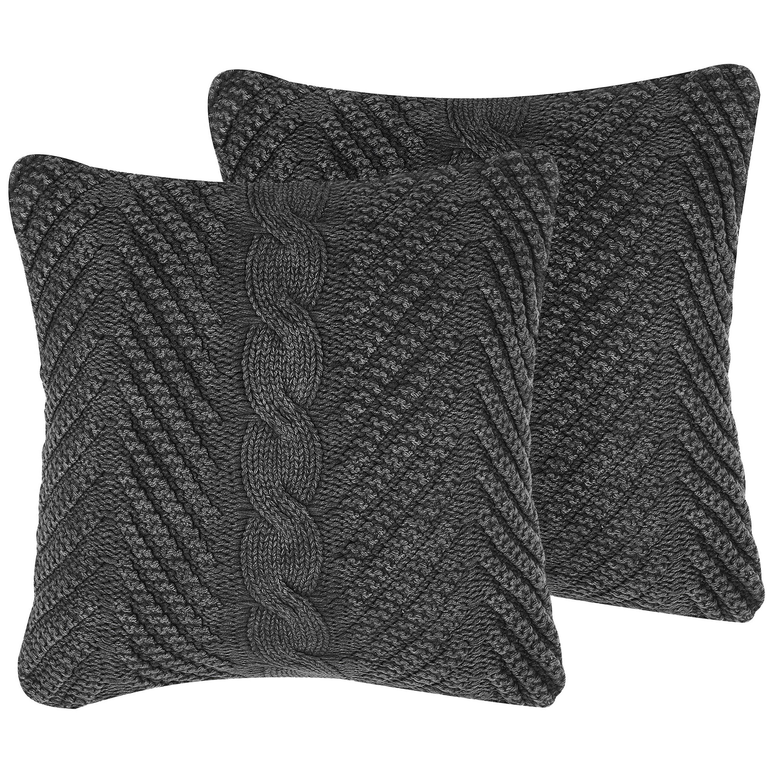 Set van 2 kussens Reliëf Katoen Grijs KONNI 45 x 45 cm