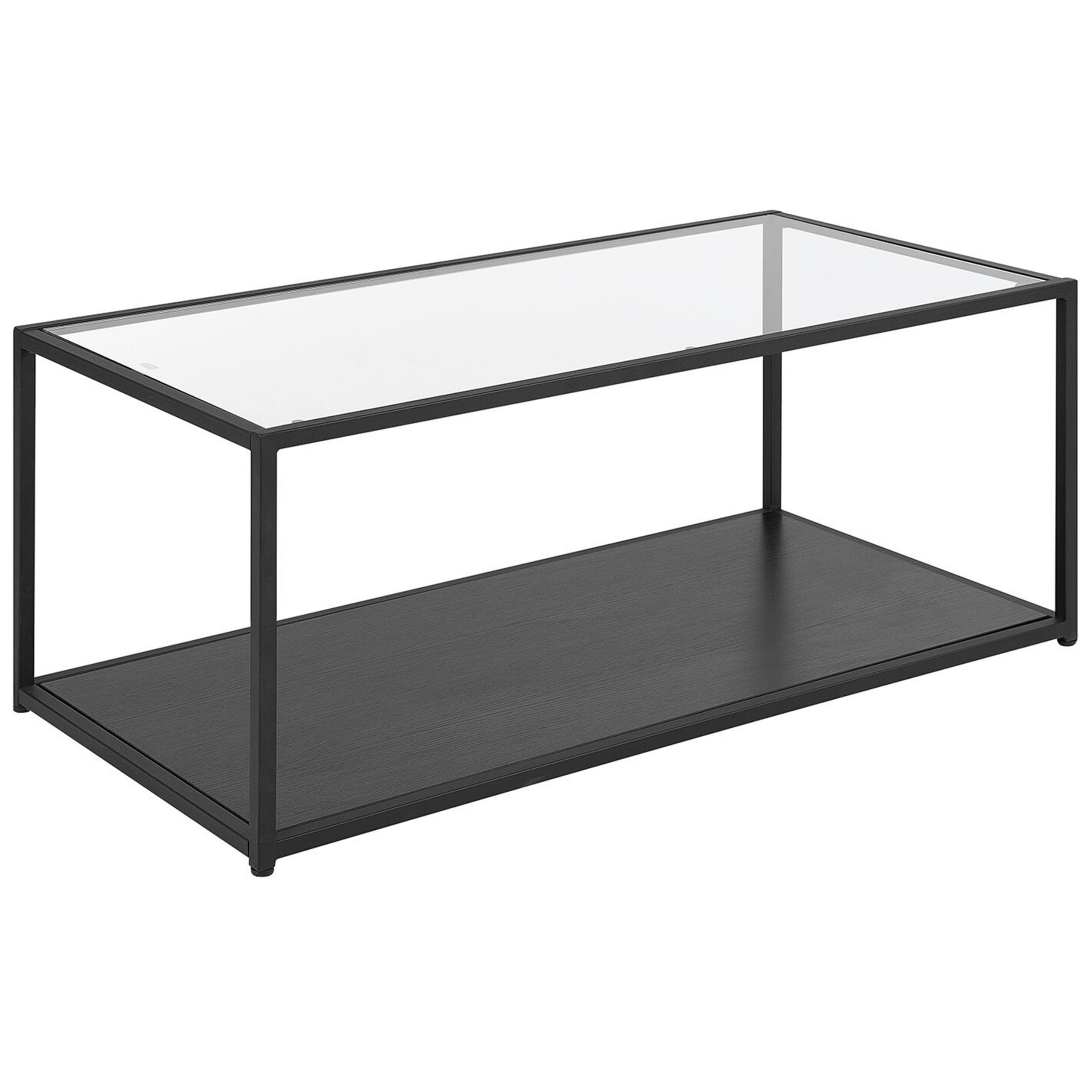 Salontafel Glas Gepoedercoat Zwart MEDORA