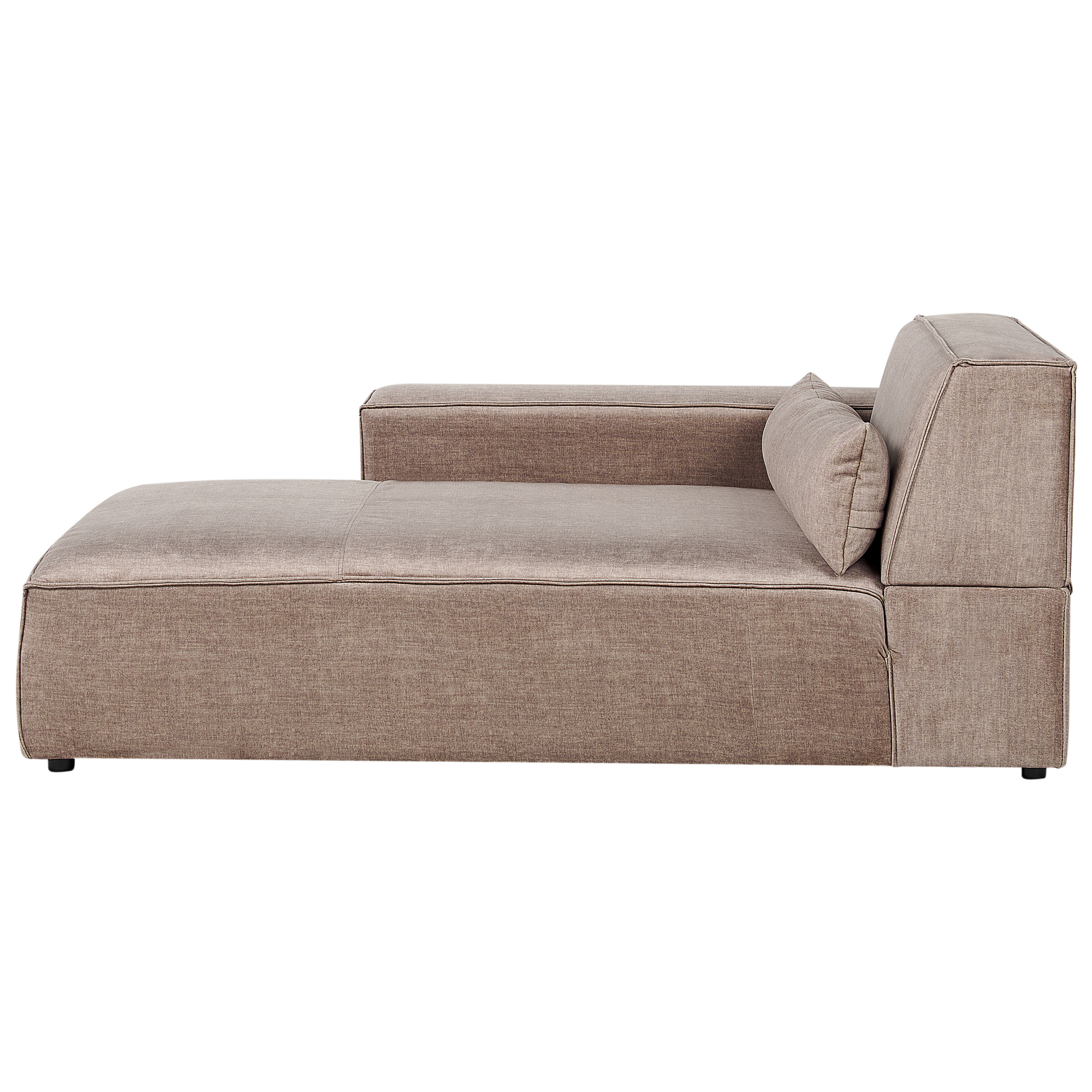 Chaise longue stof bruin rechtszijdig HELLNAR