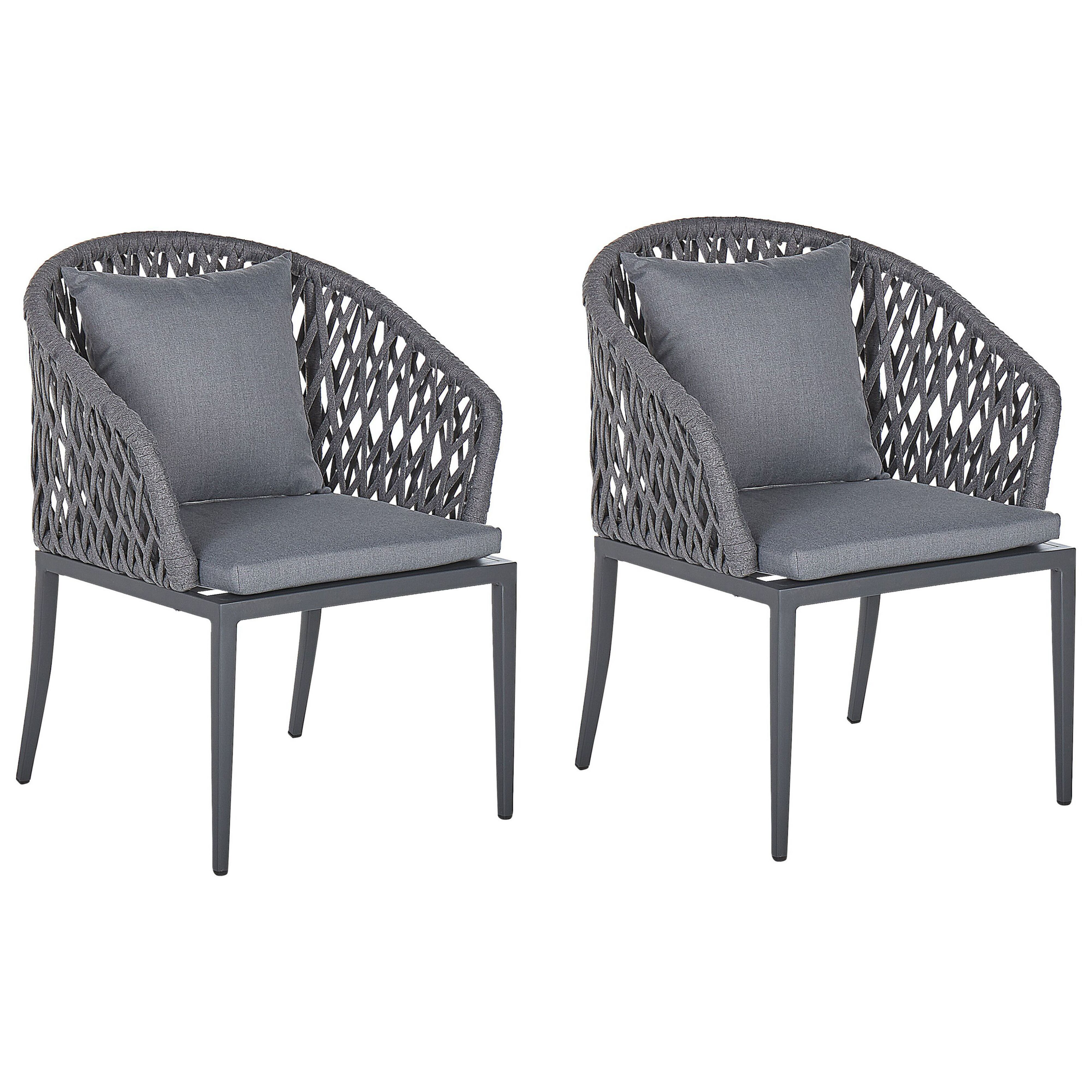 Set van 2 stoelen Metaal Grijs LIPARI
