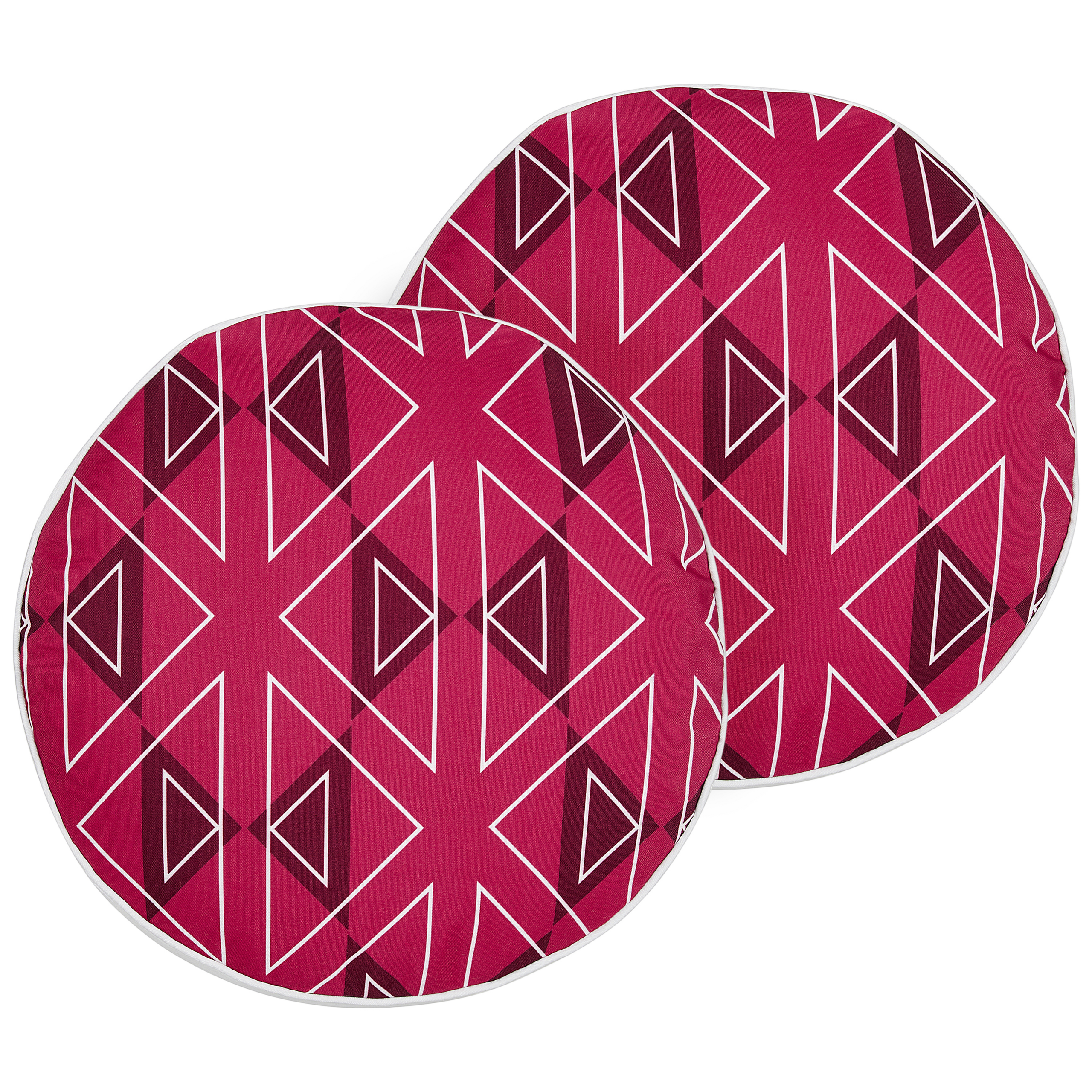 Tuinkussen set van 2 geometrisch roze ⌀ 40 cm MEZZANO