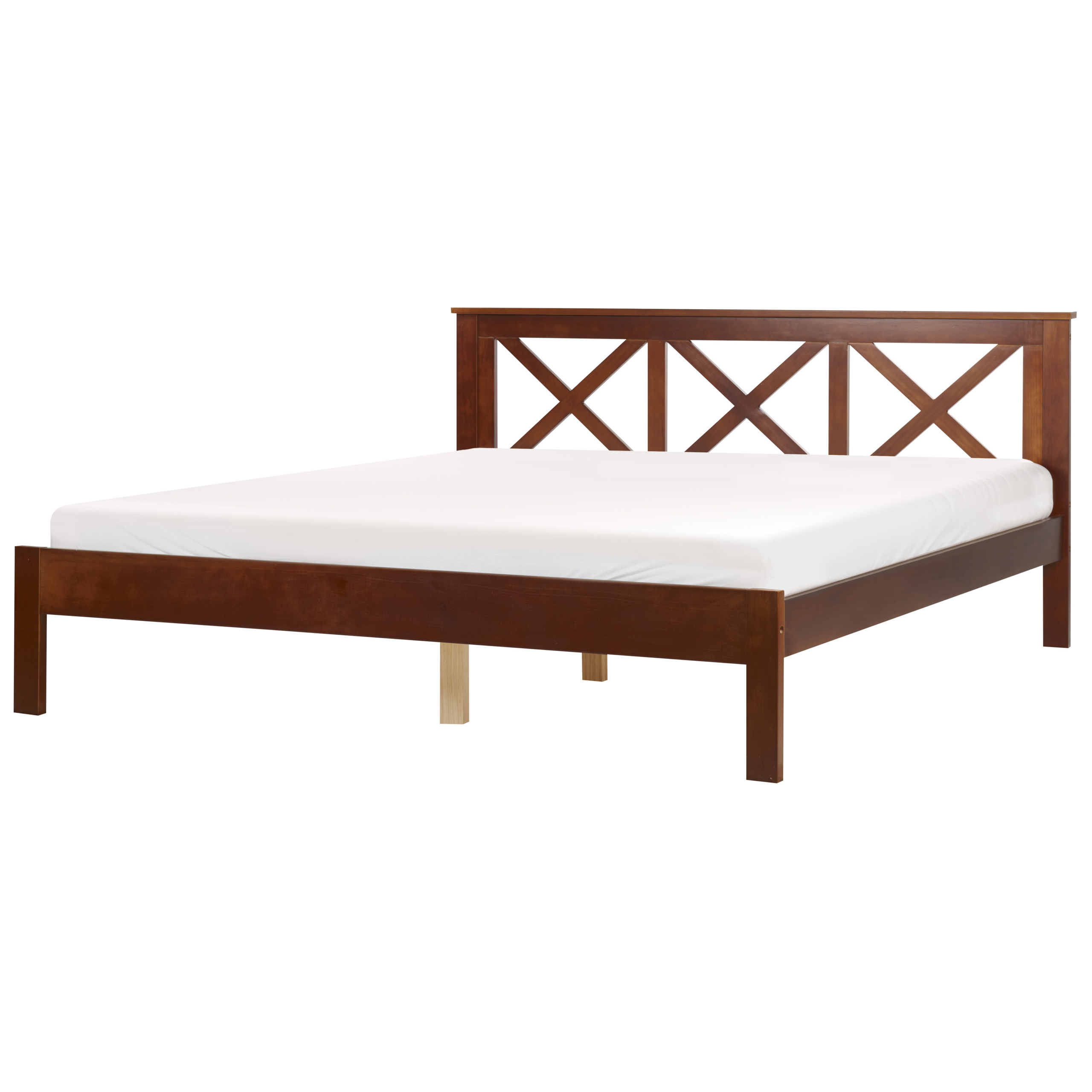 Bed hout donkerbruin 180 x 200 cm TANNAY