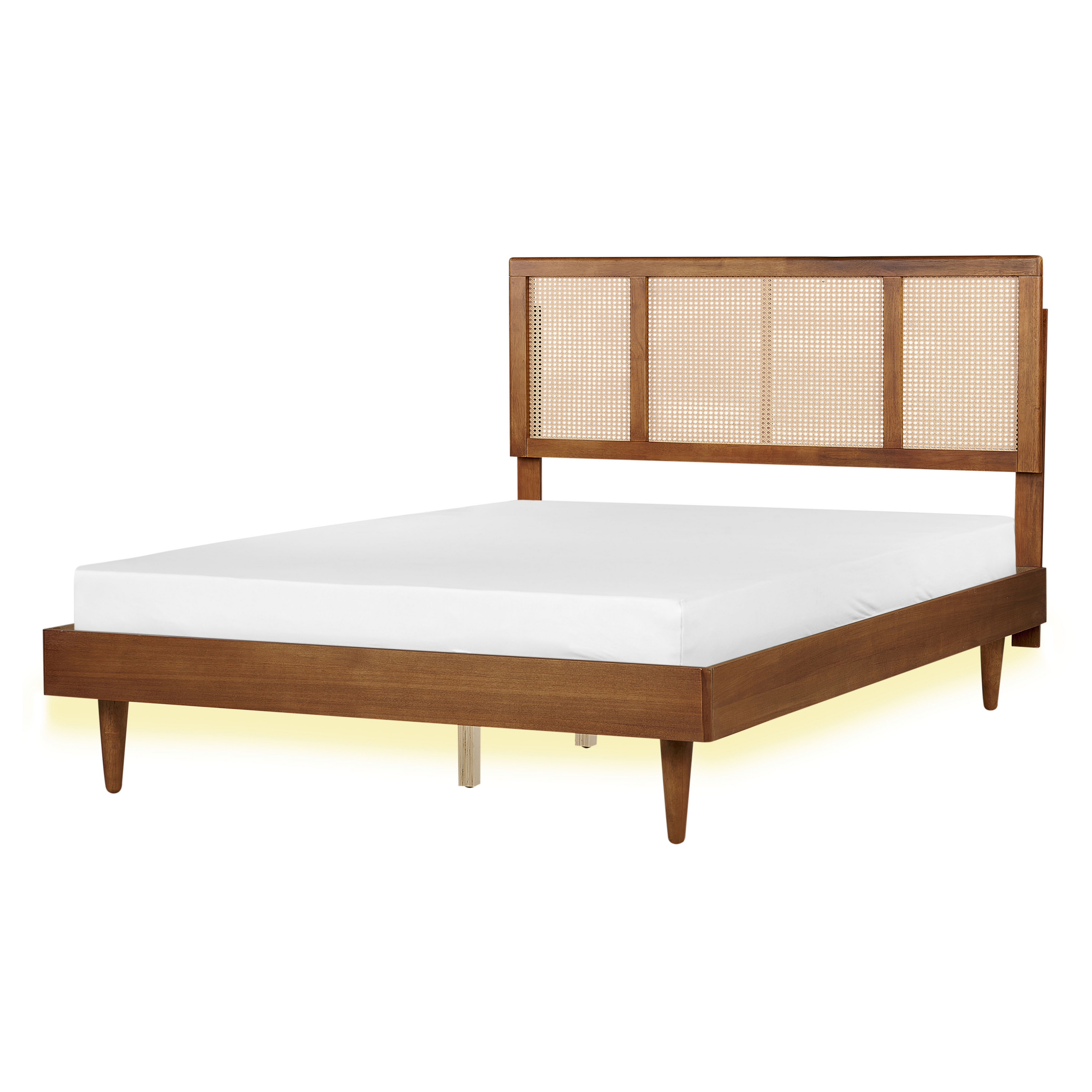 Bed met LED hout lichthout 140 x 200 cm AURAY