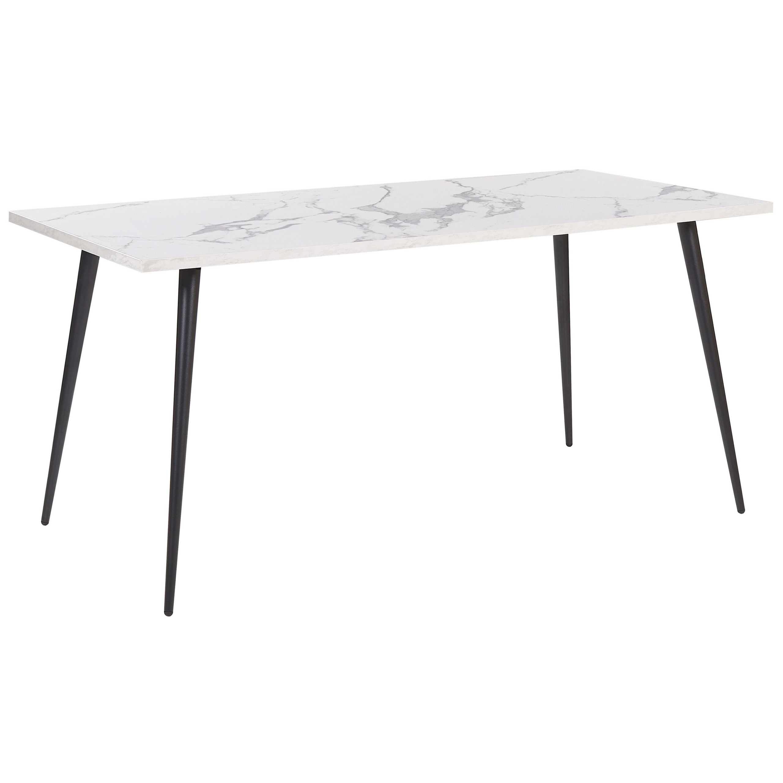 Eettafel MDF marmerlook zwart 160 x 80 cm SANTIAGO