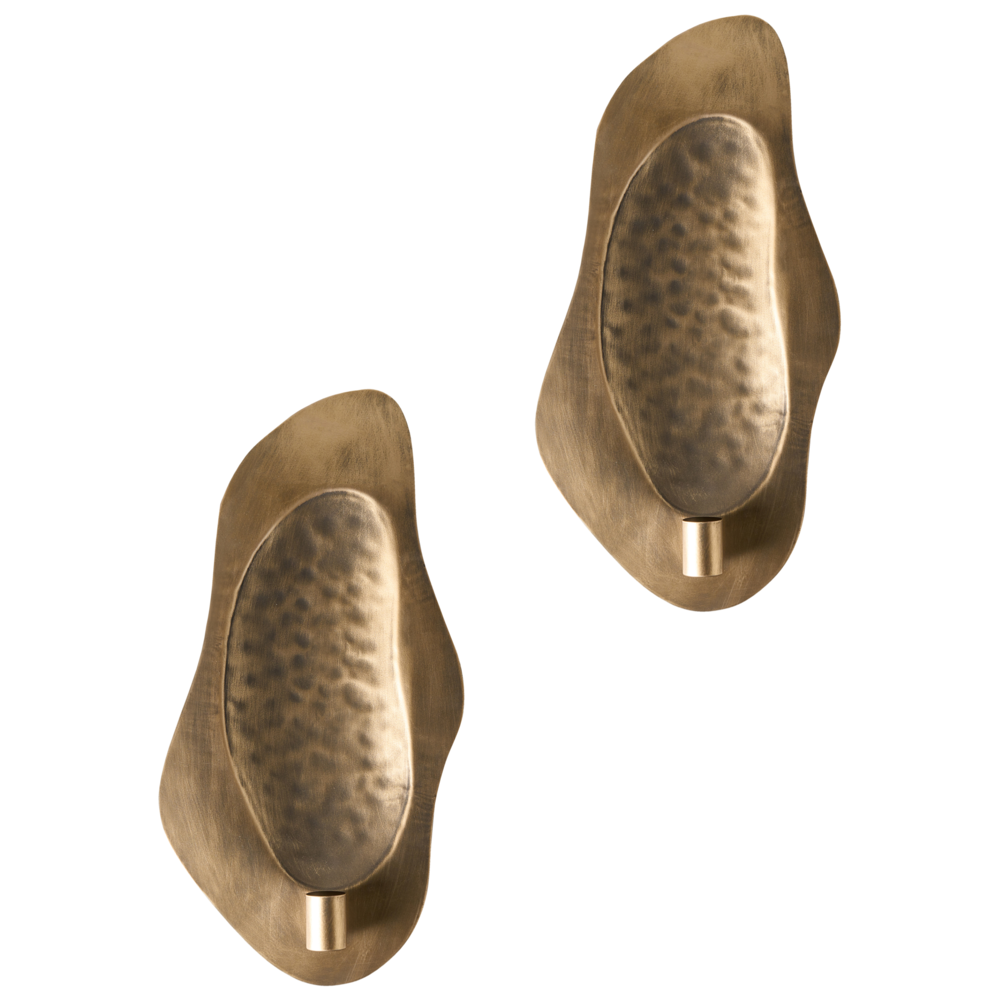 Set di 2 portacandele da parete in metallo ottone Decorazione moderna dal design minimalista