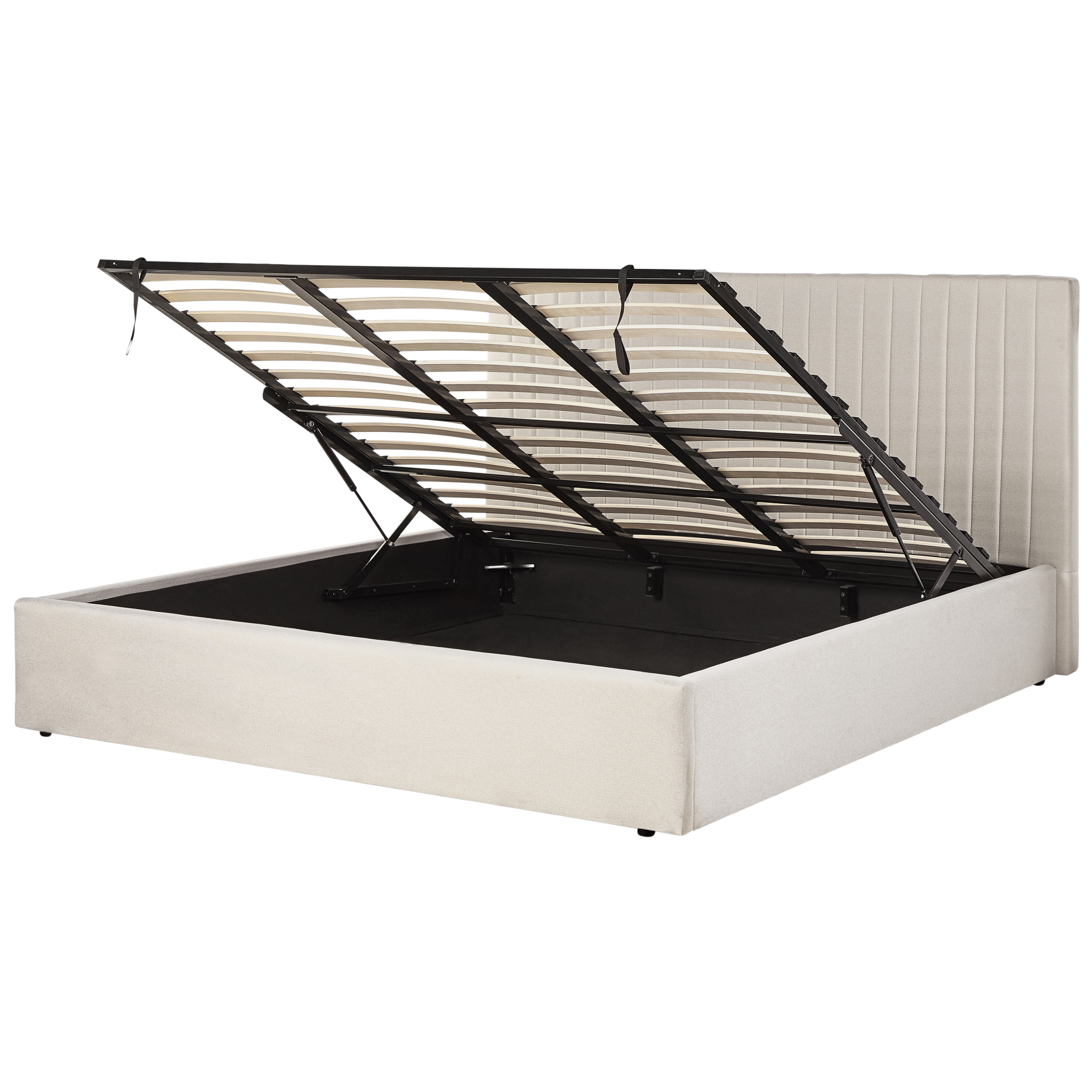 Bed met opbergruimte polyester beige 180 x 200 cm VION