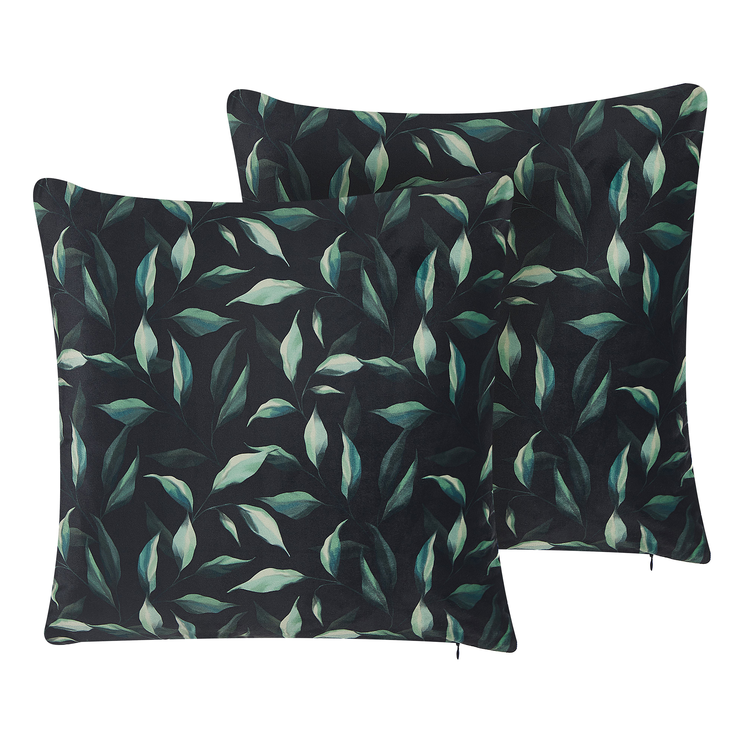 Set van 2 kussens Fluweel Groen TOADFLAX 45 x 45 cm