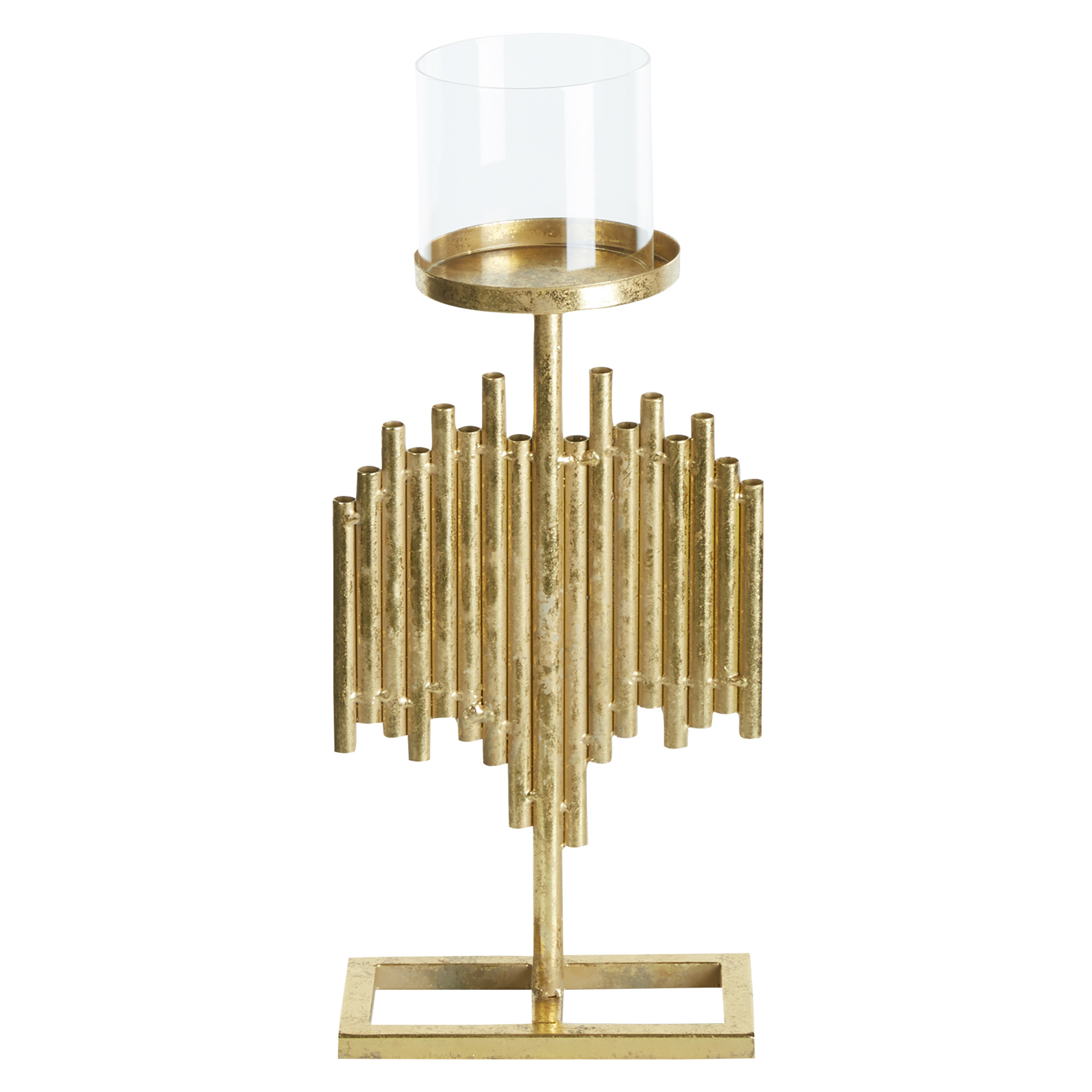 Kaarshouder metaal goud 47 cm NIAS