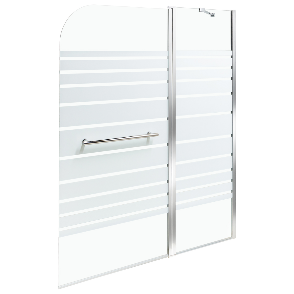 Image of Schermo da bagno per doccia con ante Argento Vetro temperato trasparente e acciaio inox 140 x 100 cm Regolabile Minimalista