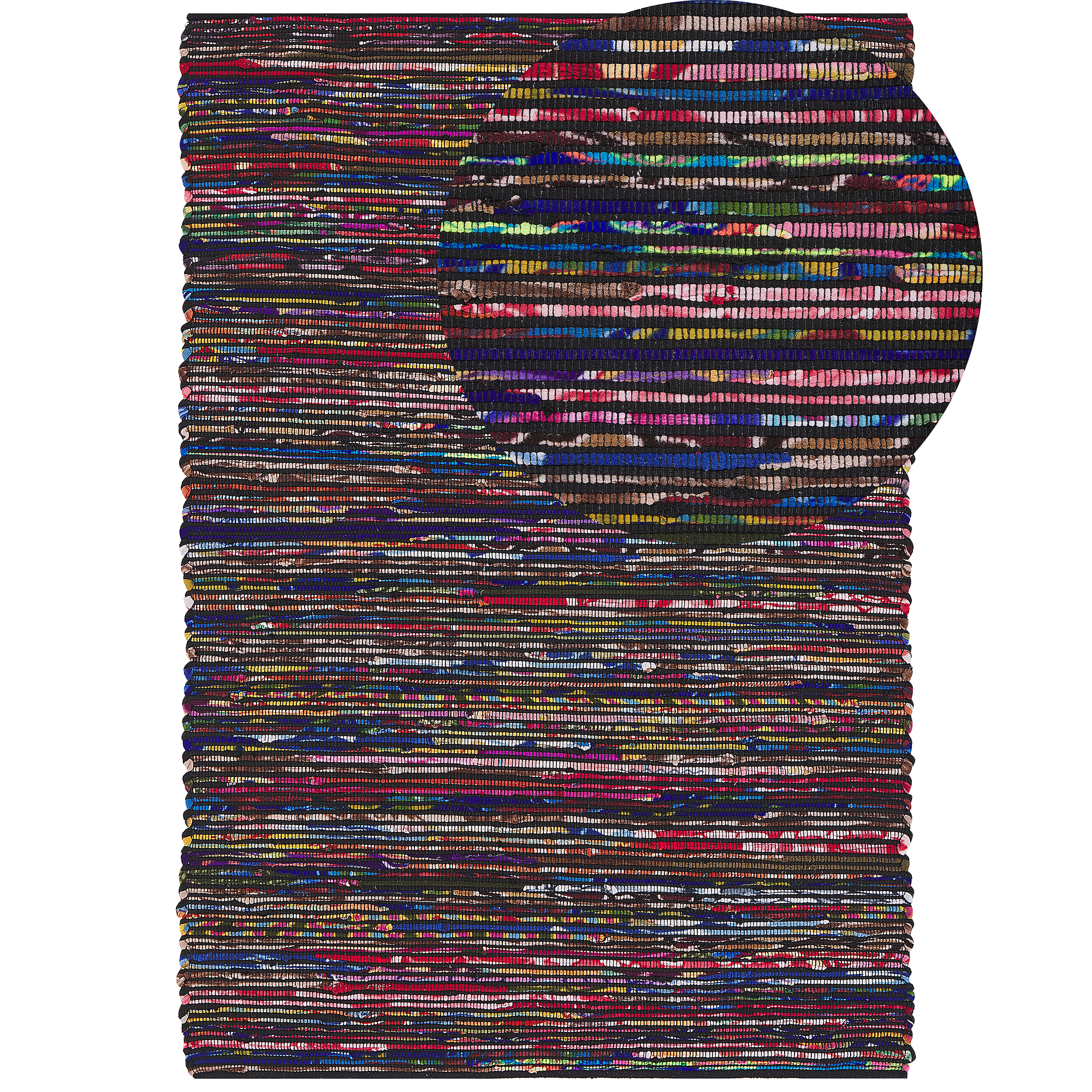 Vloerkleed polyester zwart 160 x 230 cm BARTIN