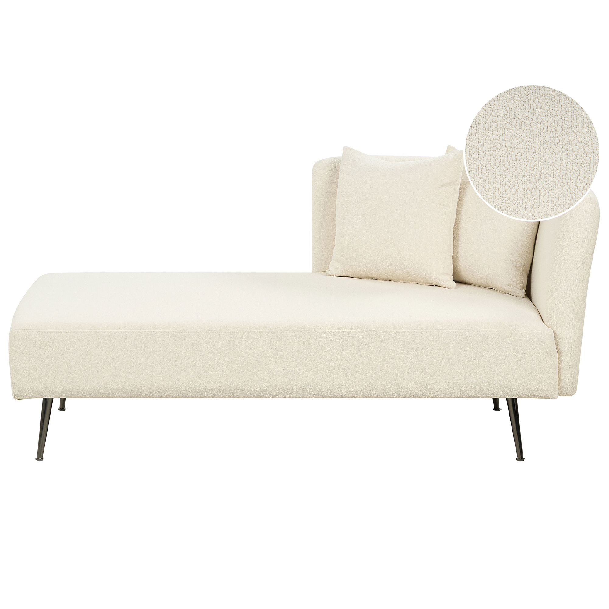 Chaise longue bouclé wit rechtszijdig RIOM