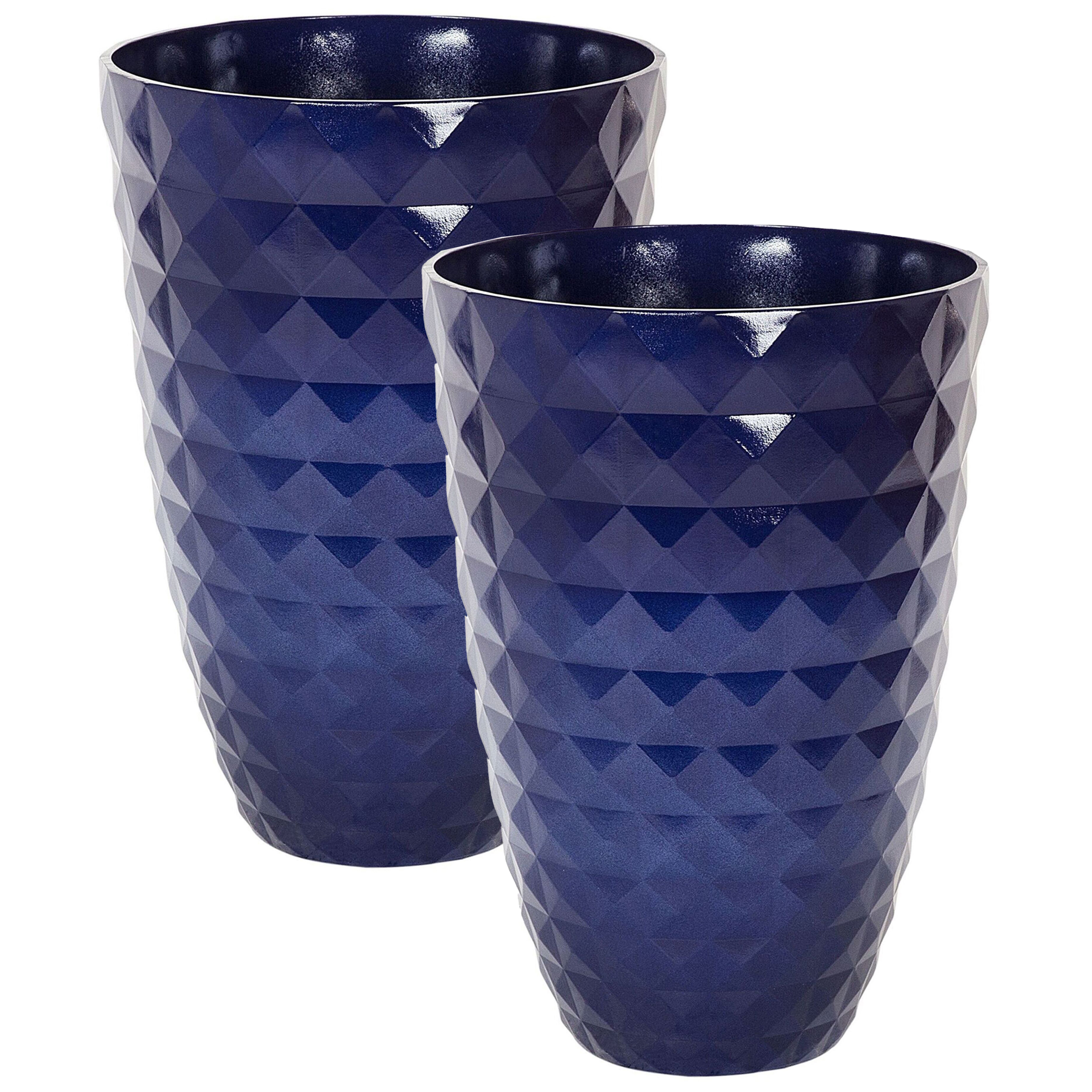 Bloempot set van 2 marineblauw ⌀ 35 cm FERIZA