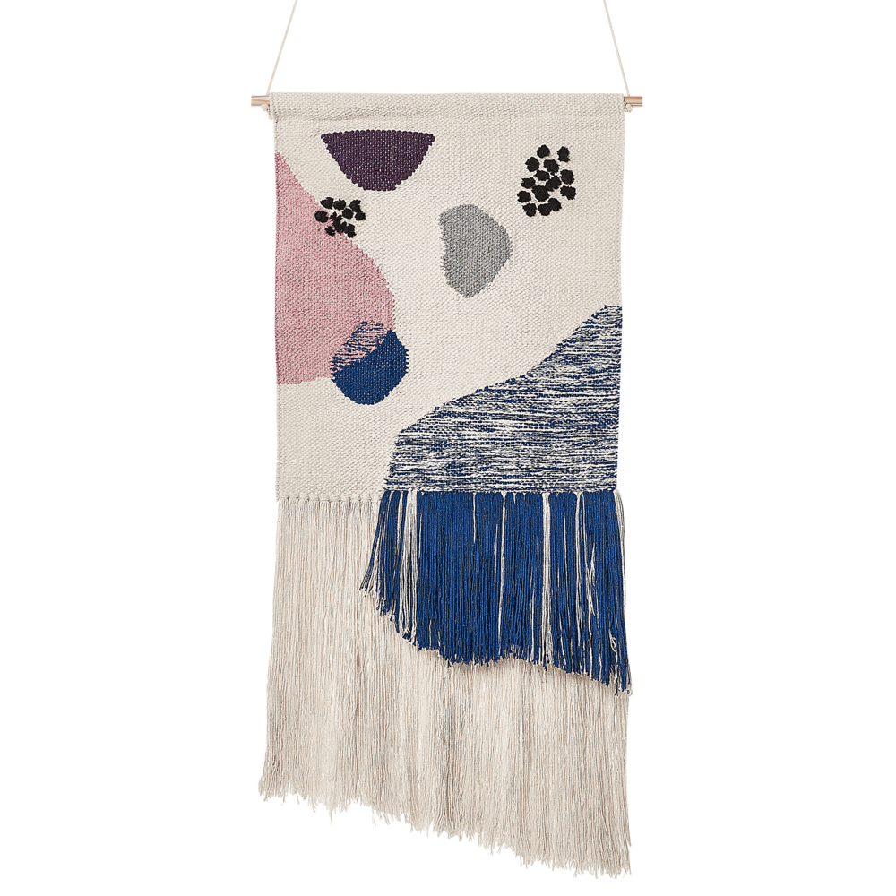 Image of Decorazione da parete in cotone multicolore 51 x 90 cm con nappe camera da letto soggiorno elegante