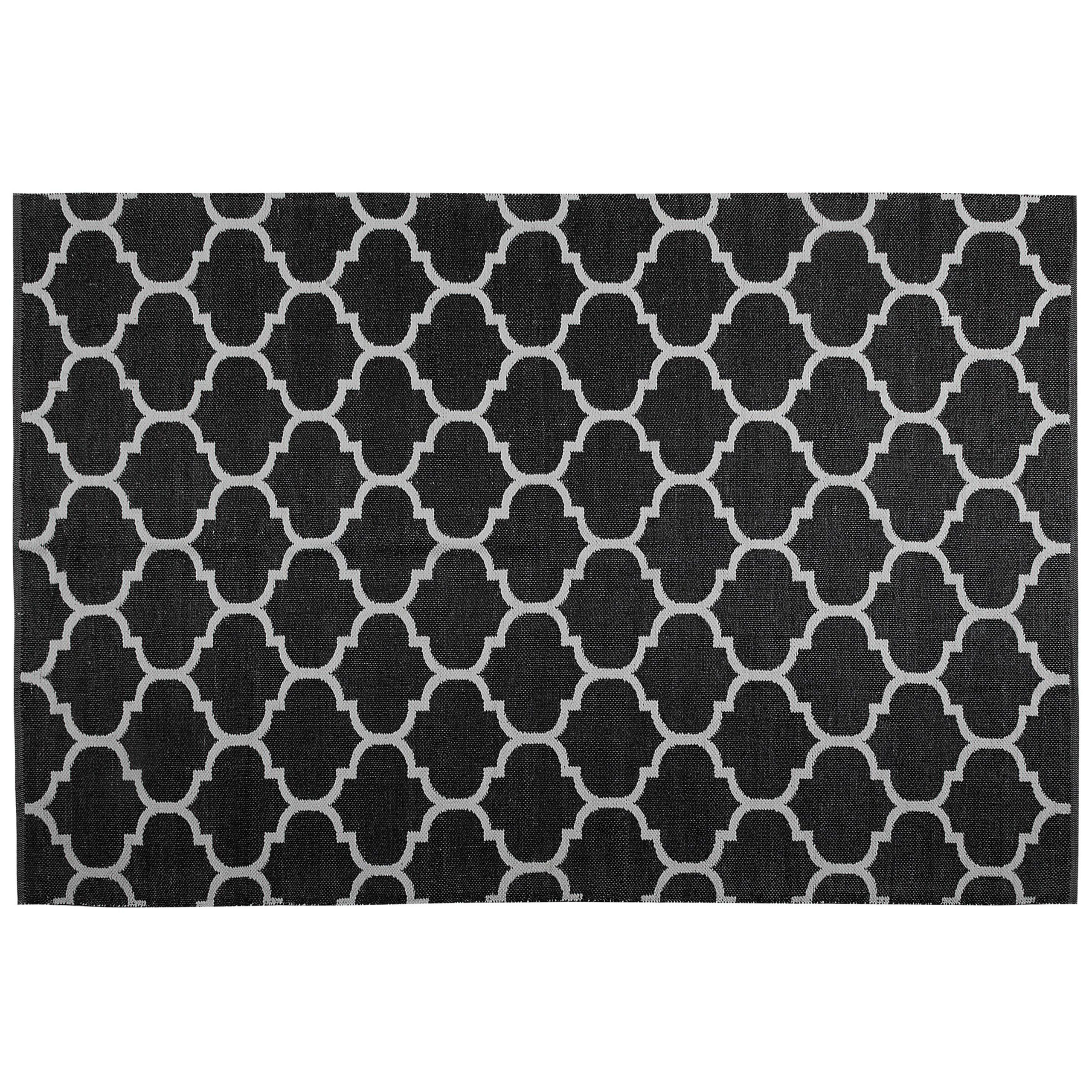 Vloerkleed polyester zwart/wit 160 x 230 cm ALADANA