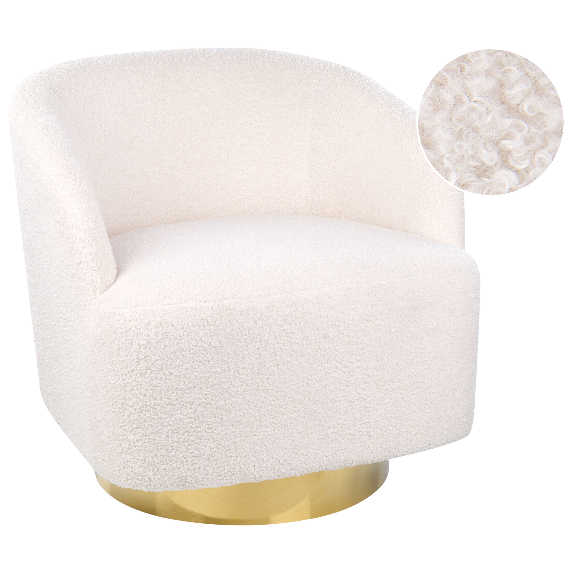 Fauteuil Bouclé Crème LAVIK